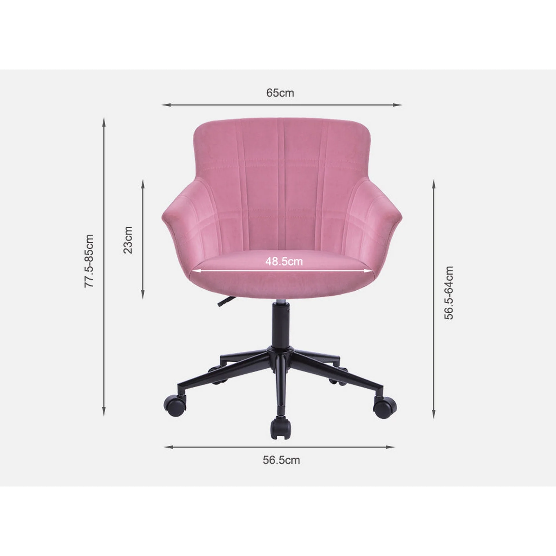 LUNA Office Chair - PINK - Image 11