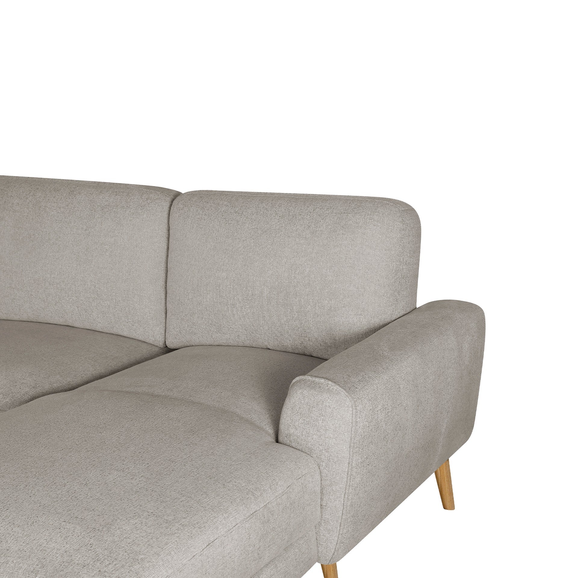 Luno 3 Seater Sofa with Right Facing Chaise - Beige - Image 11