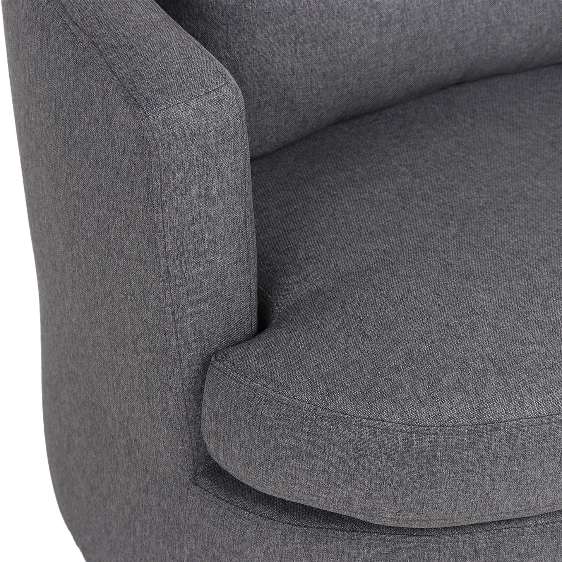 Luva Linen Swivel Armchair - Dark Grey - Image 11