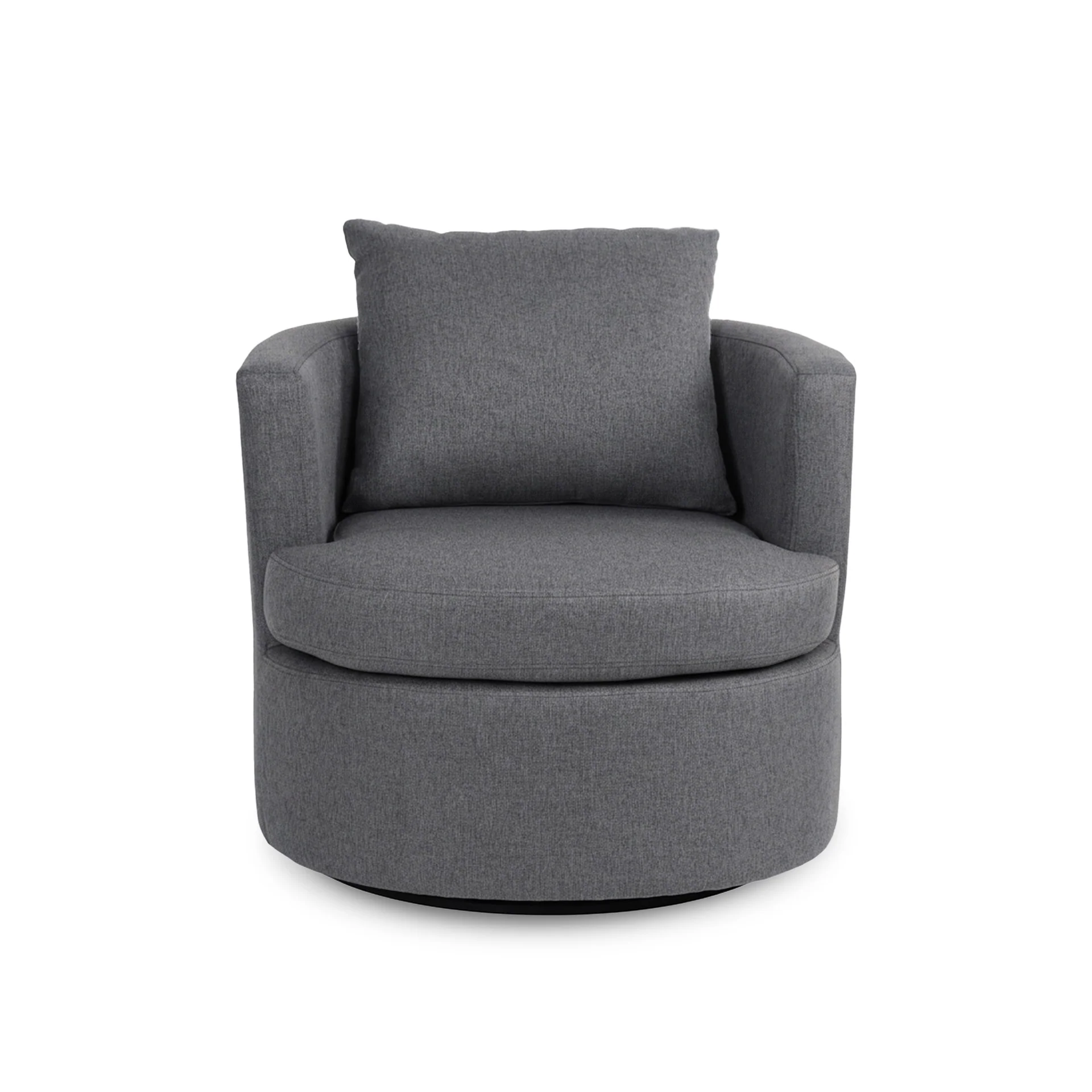 Luva Linen Swivel Armchair - Dark Grey - Image 8