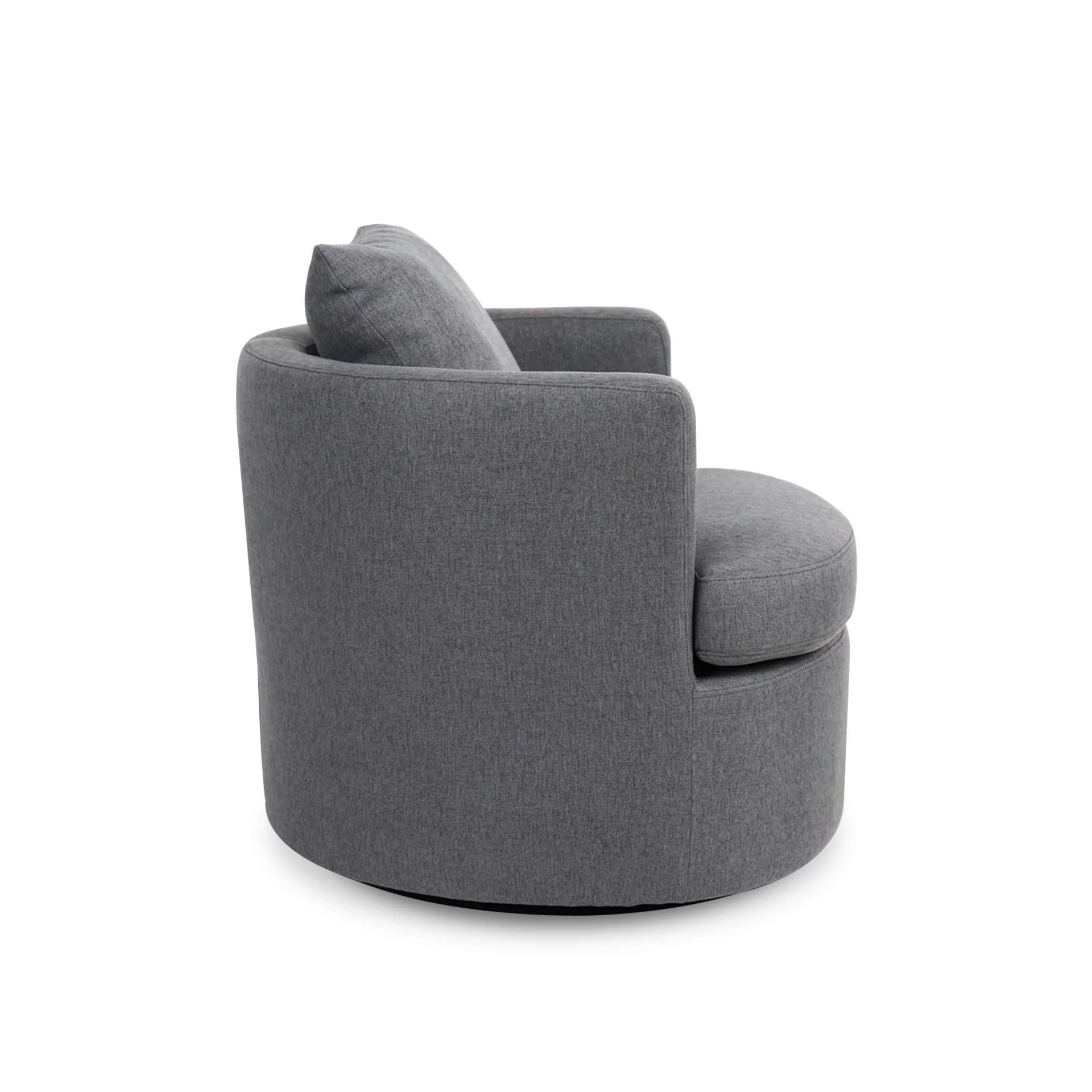 Luva Linen Swivel Armchair - Dark Grey - Image 9