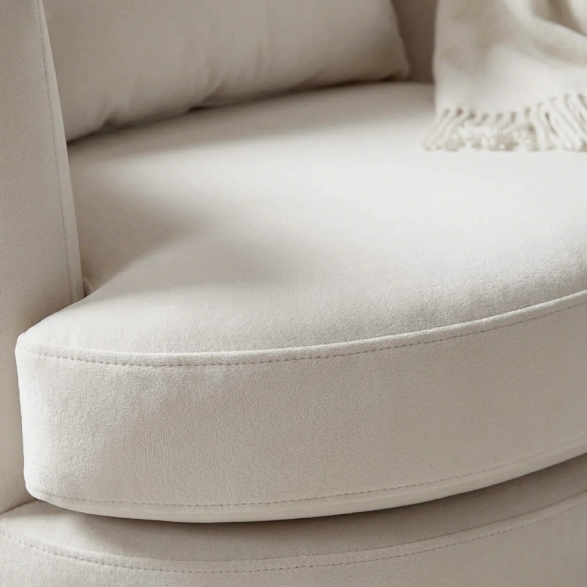 Luva Velvet Swivel Armchair - Cream - Image 6