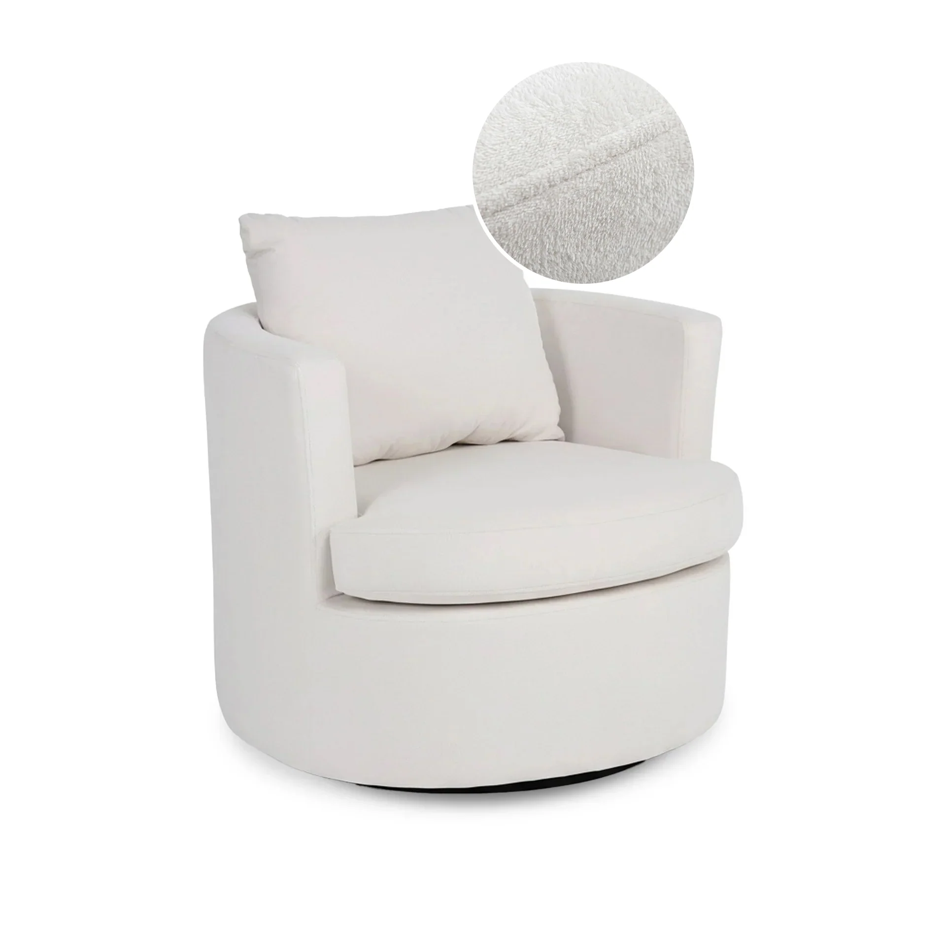 Luva Velvet Swivel Armchair - Cream - Image 7