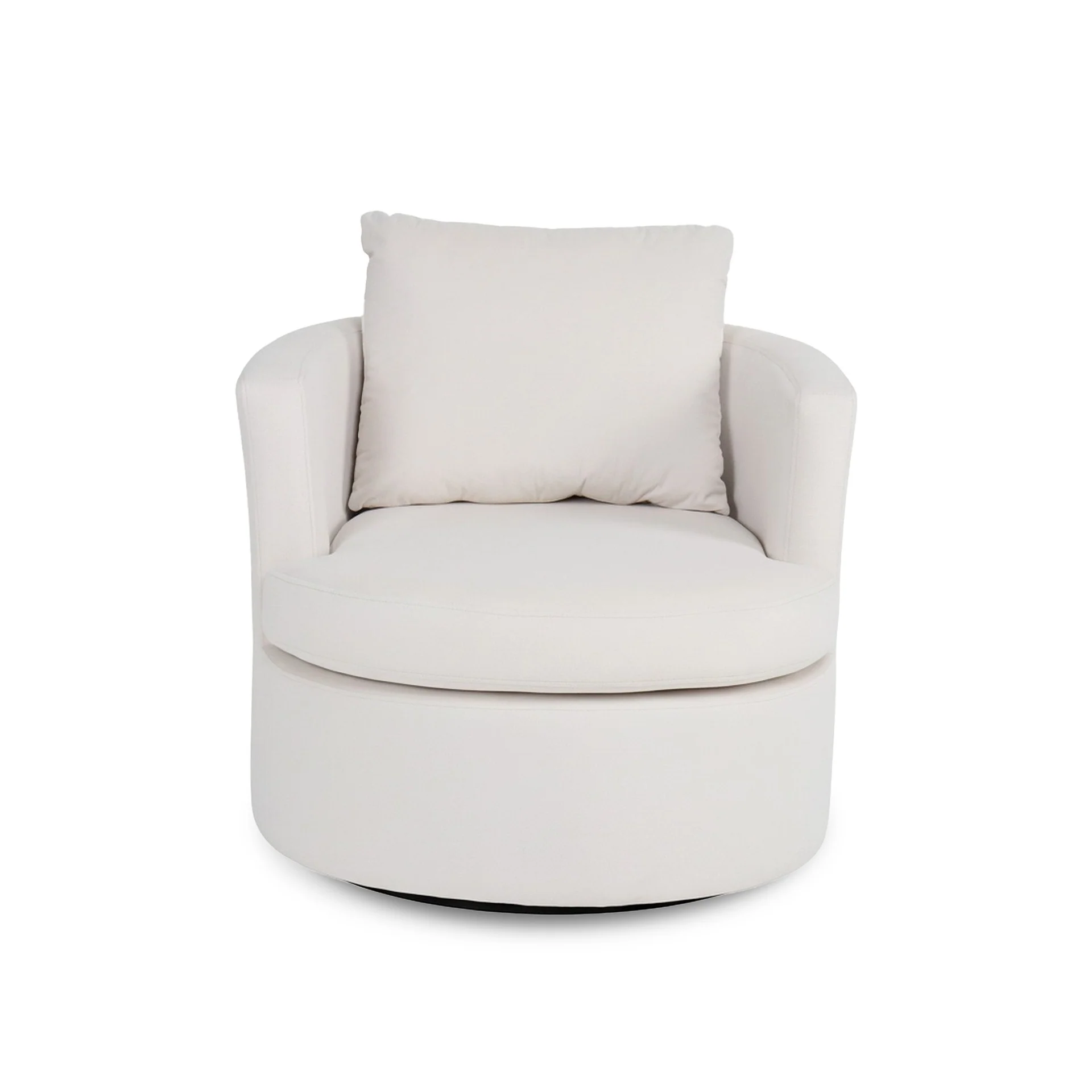 Luva Velvet Swivel Armchair - Cream - Image 8
