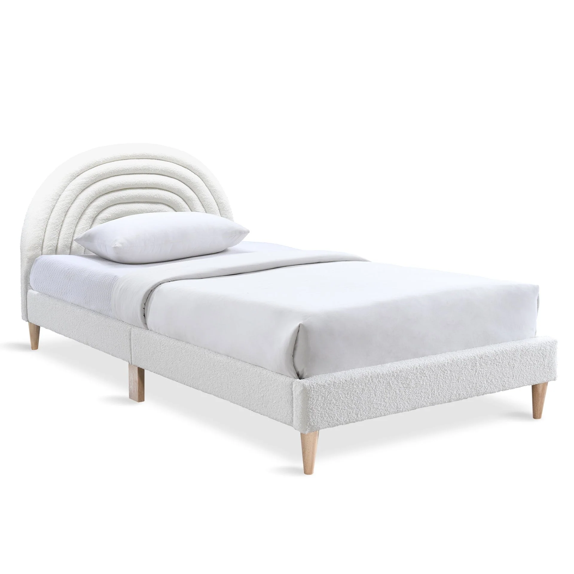 Lydia King Single Bed Frame - Cream - Image 5