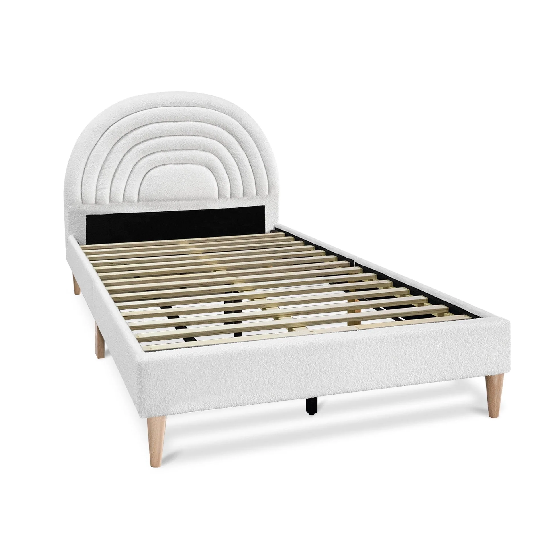 Lydia King Single Bed Frame - Cream - Image 7