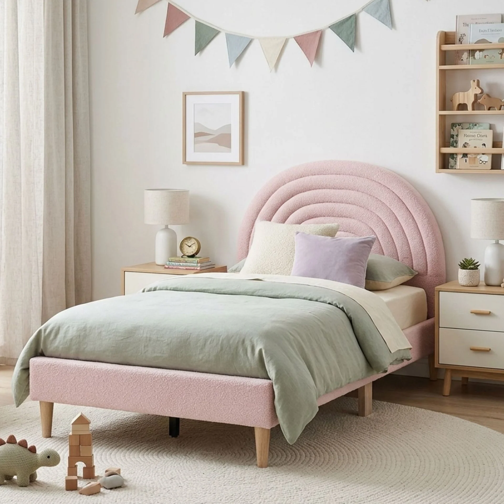 Lydia King Single Bed Frame - Pink - Image 4