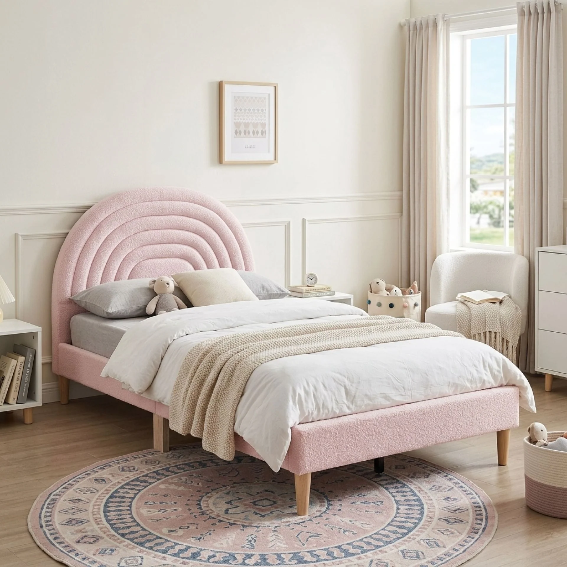 Lydia King Single Bed Frame - Pink - Image 5