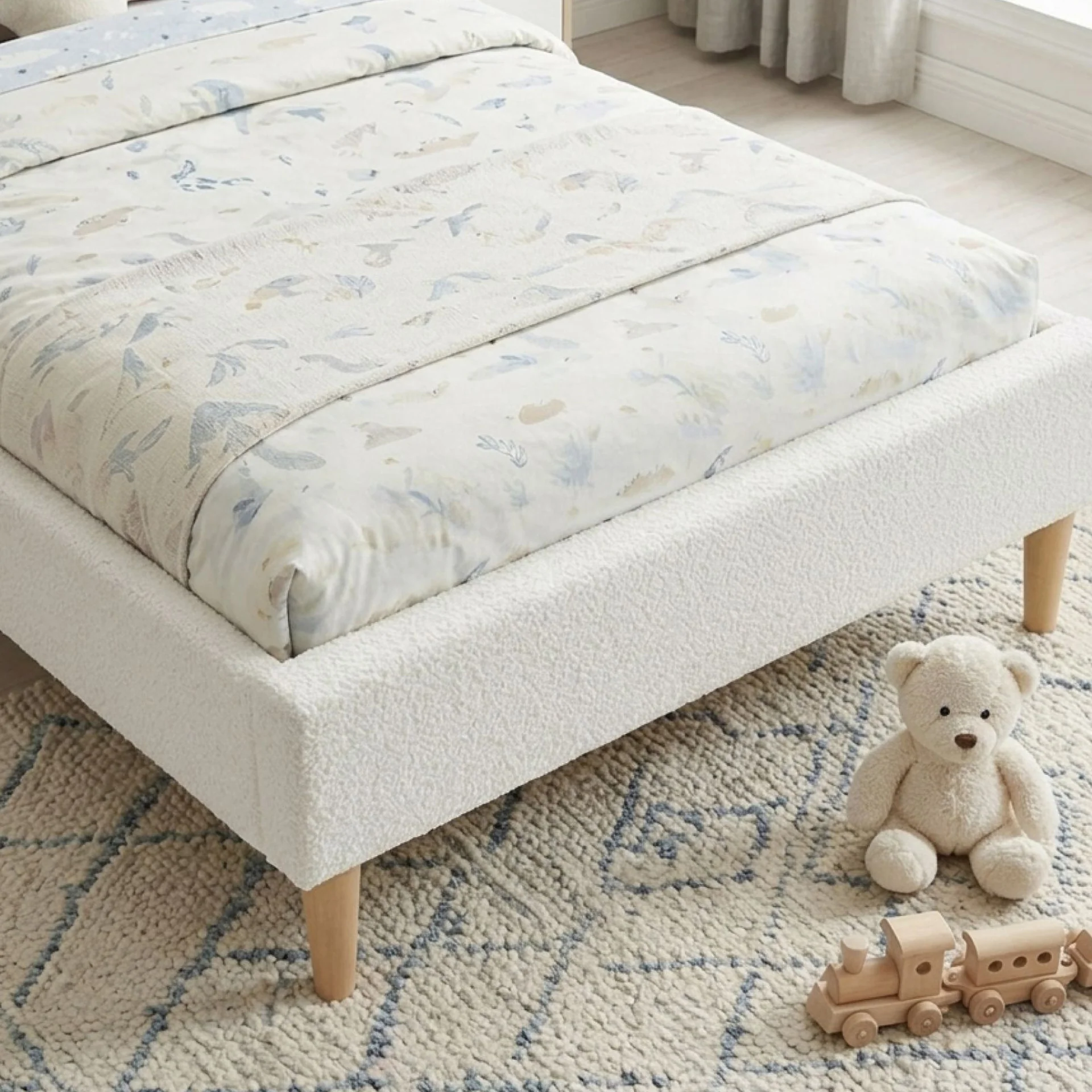 Lydia Single Bed Frame - Cream - Image 6