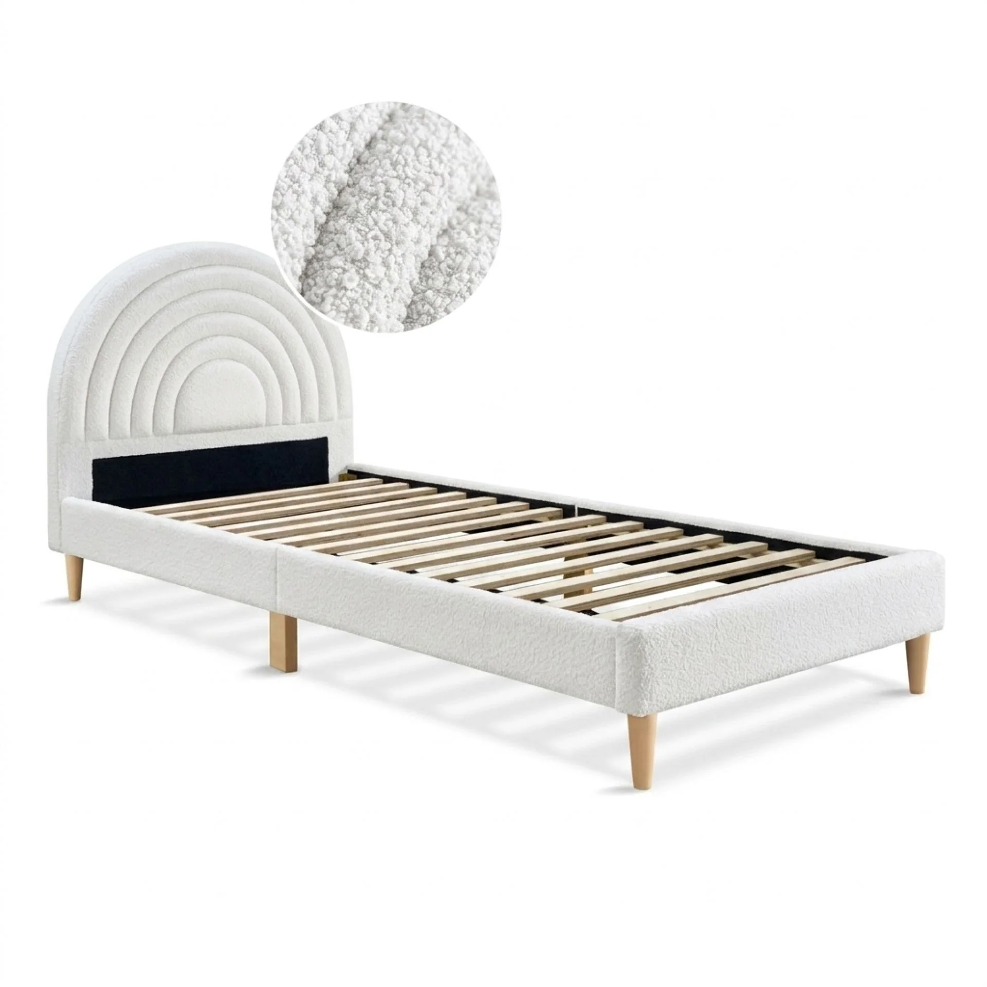 Lydia Single Bed Frame - Cream - Image 7
