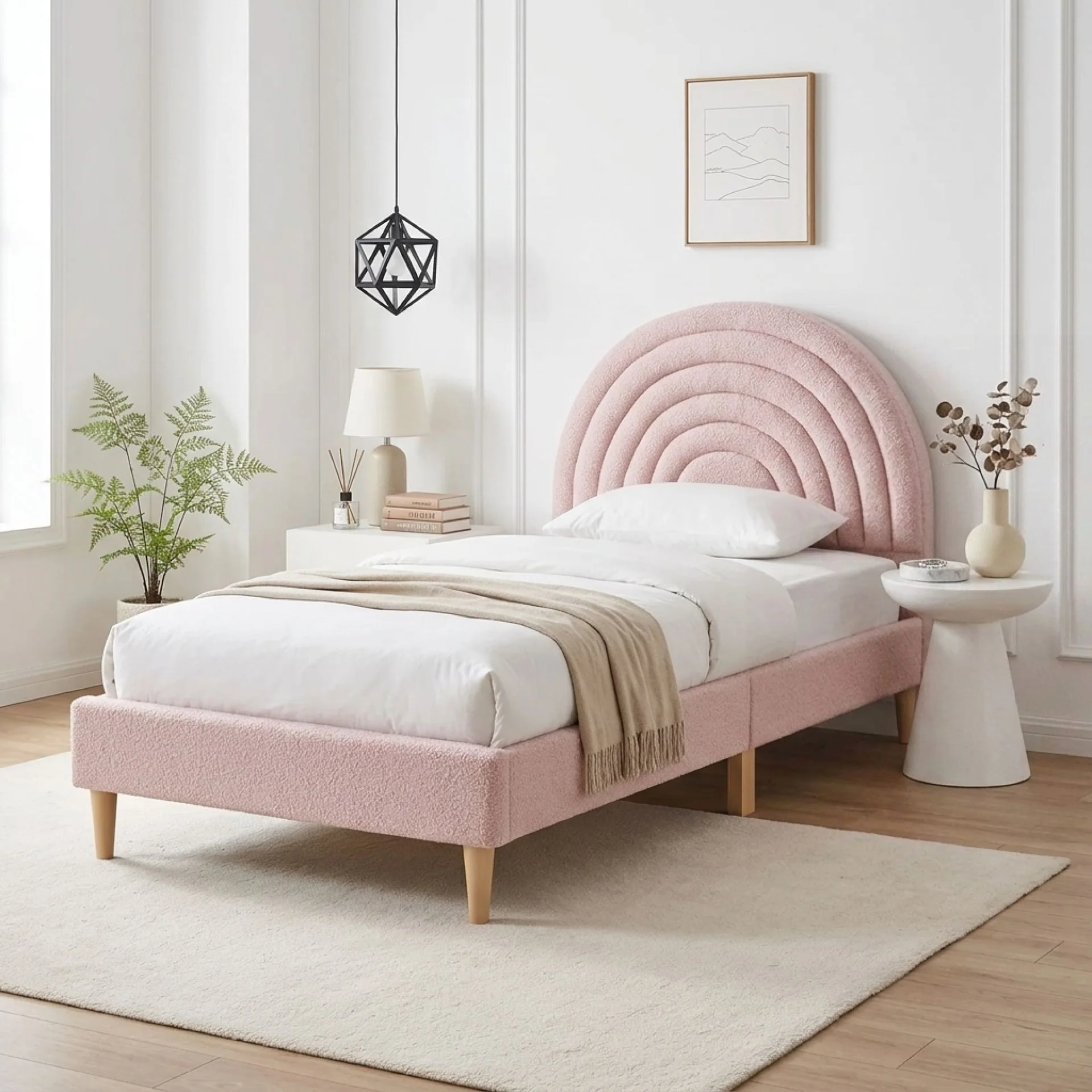 Lydia Single Bed Frame - Pink - Image 4