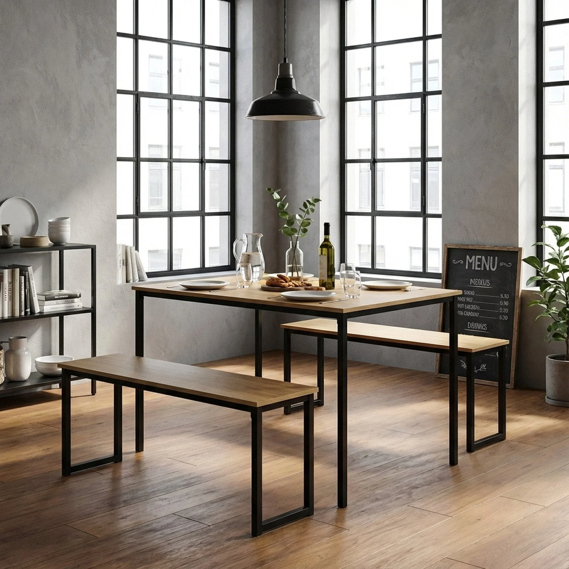 Maddox 3 Piece Dining Set - Natural - Image 4