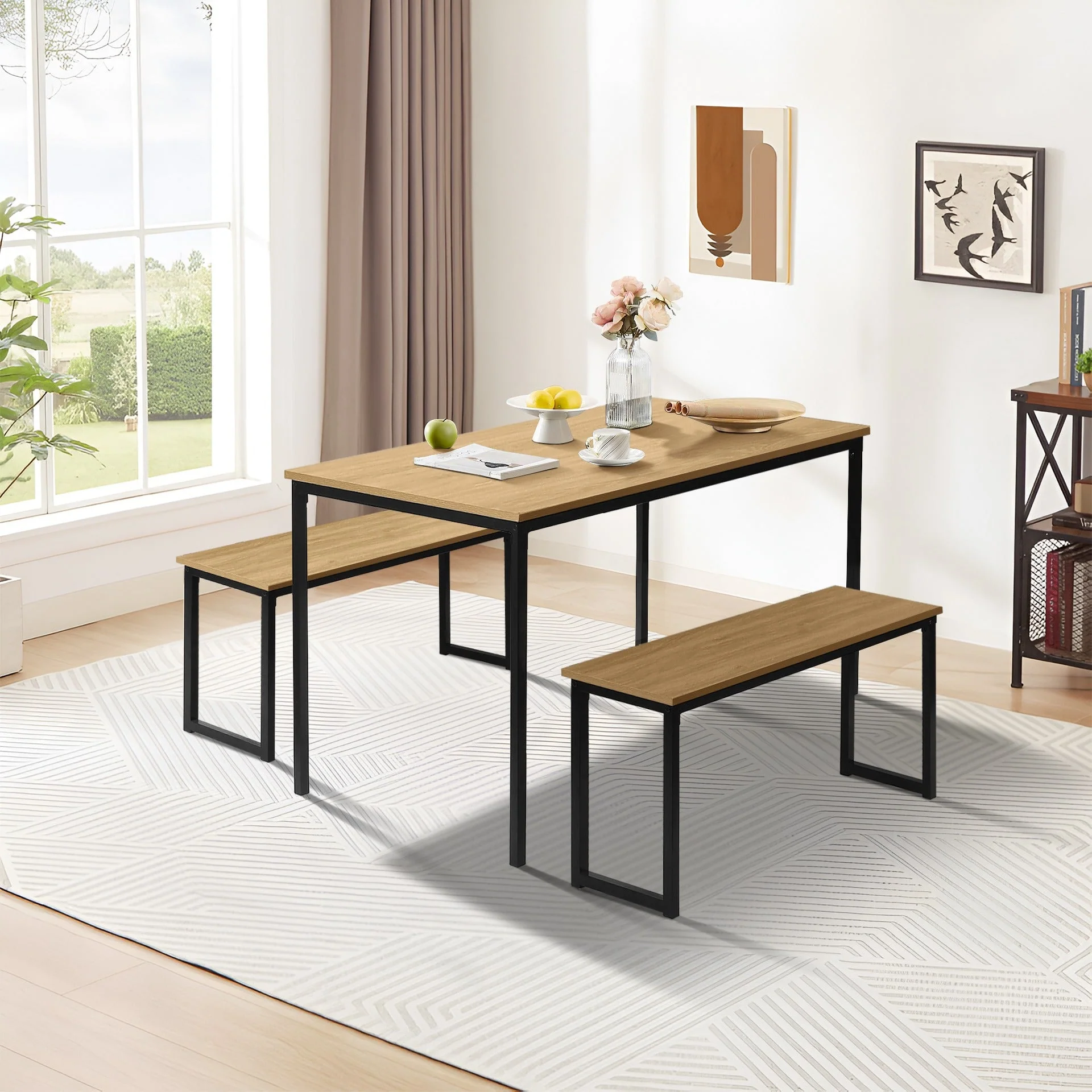 Maddox 3 Piece Dining Set - Natural - Image 7