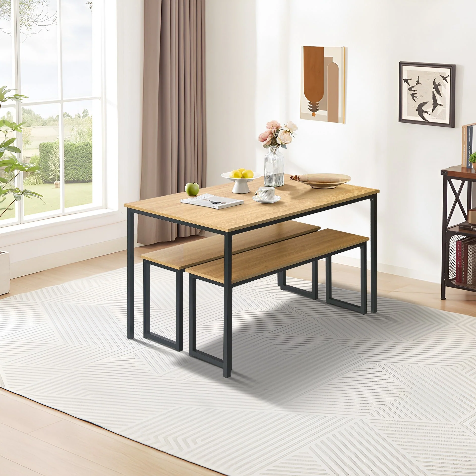 Maddox 3 Piece Dining Set - Natural - Image 8