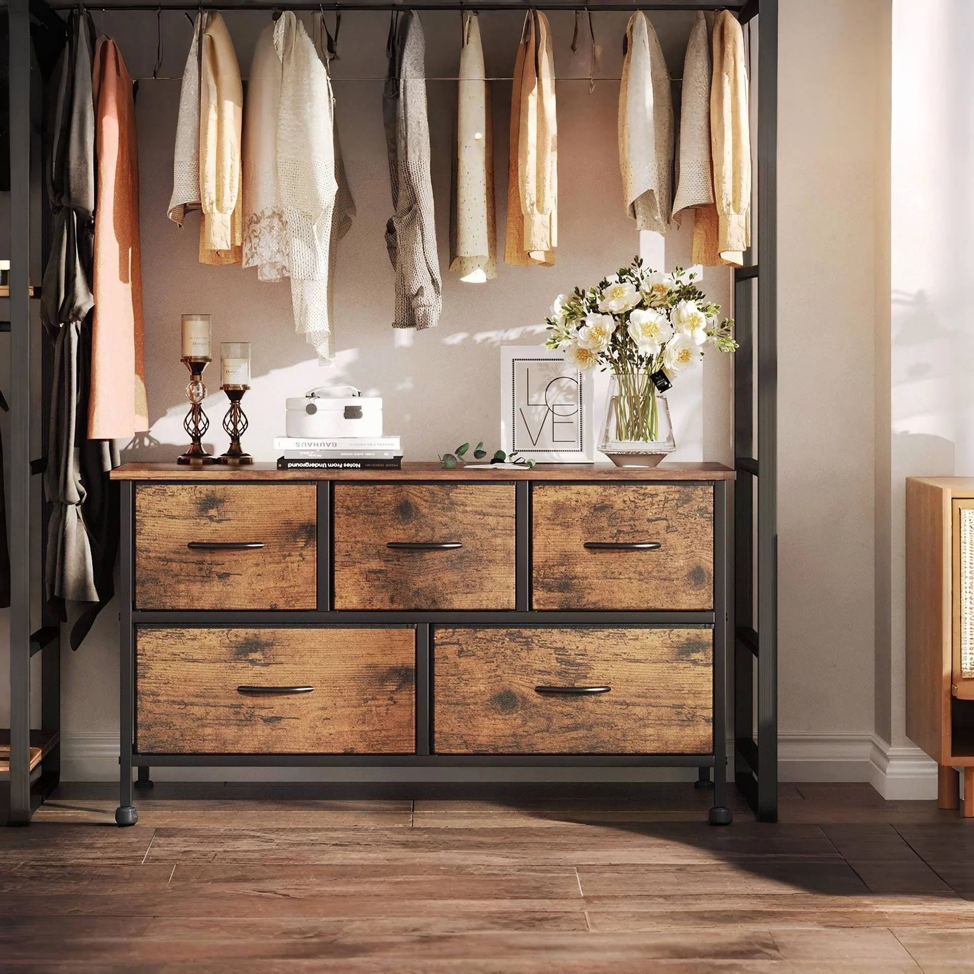 Madilyn 5 Drawers Lowboy - Rustic Brown - Image 3