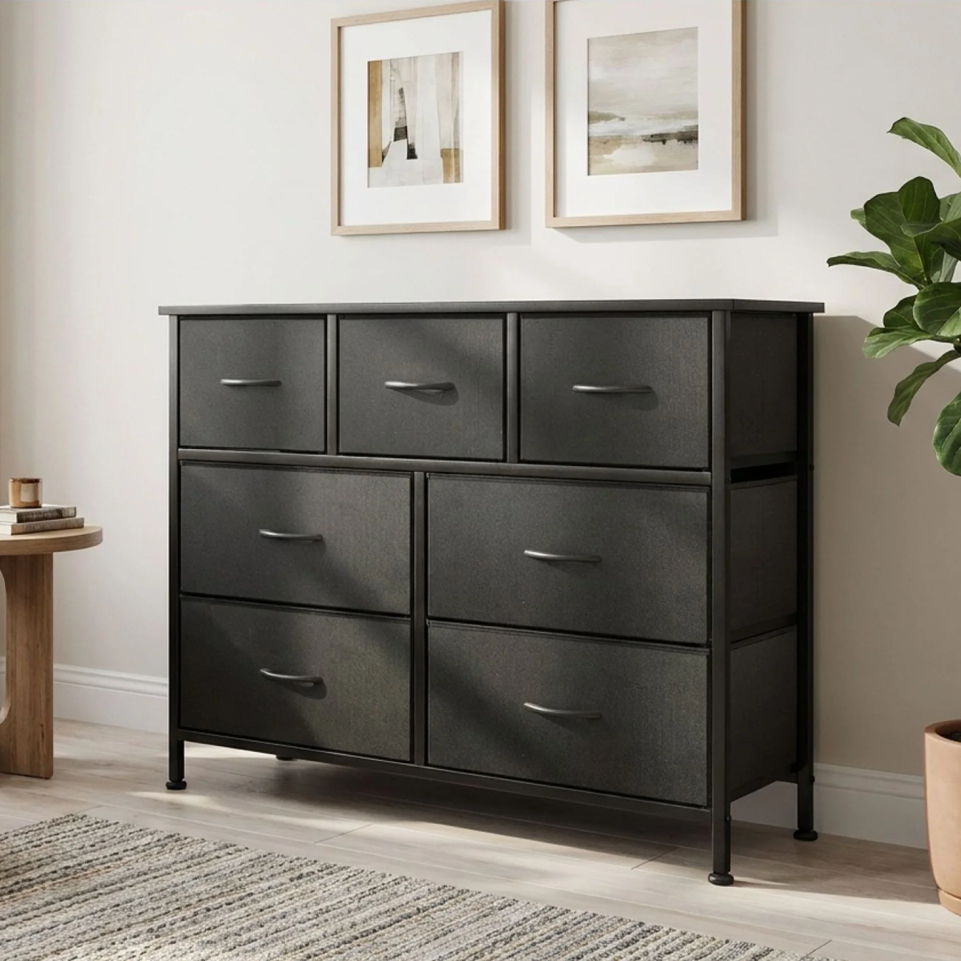 Madilyn 7 Drawers Lowboy - Black - Image 3