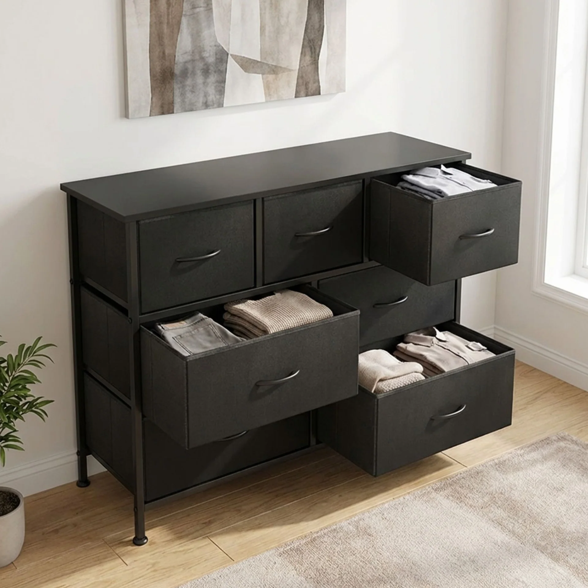 Madilyn 7 Drawers Lowboy - Black - Image 6