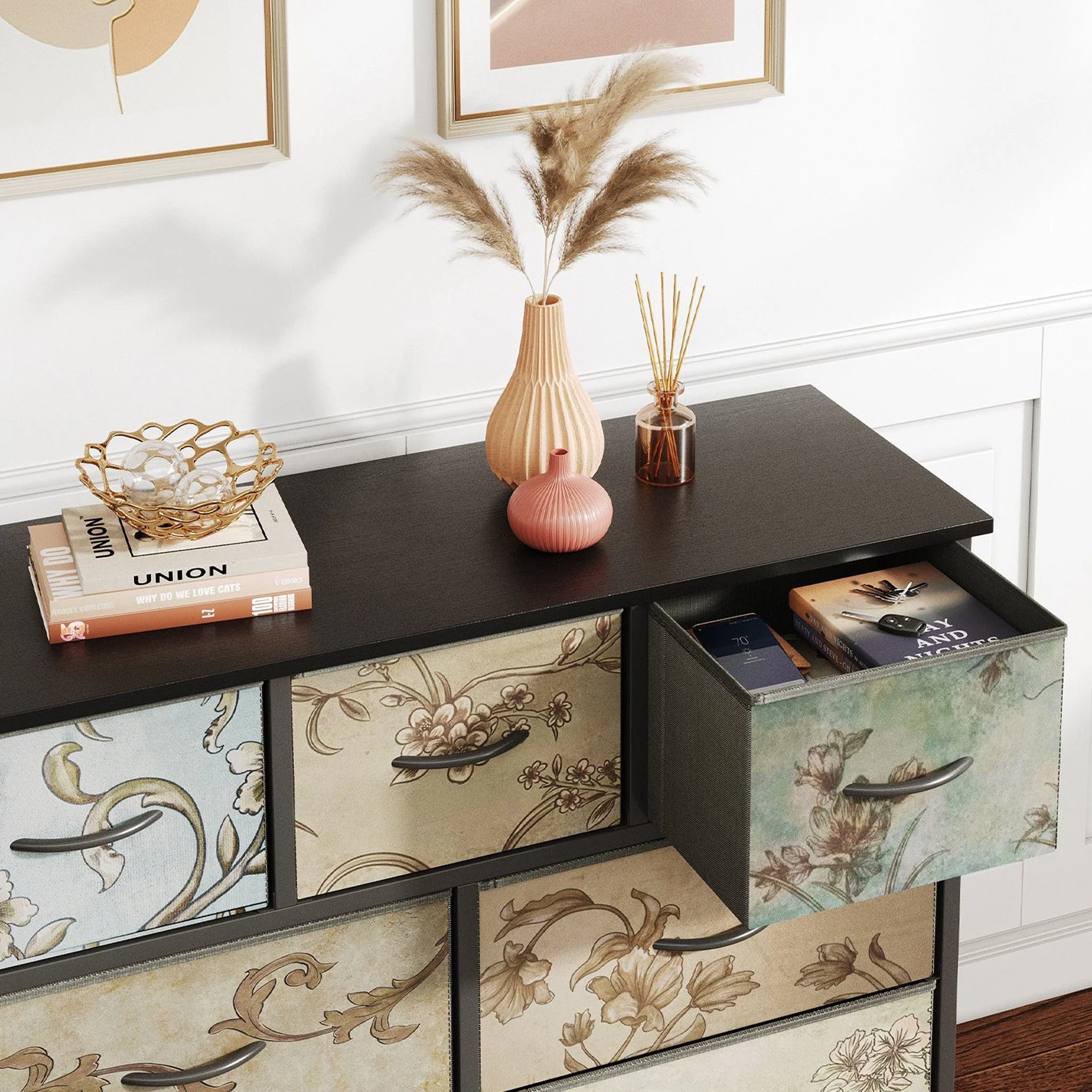Madilyn 7 Drawers Lowboy - Black + Mix - Image 4