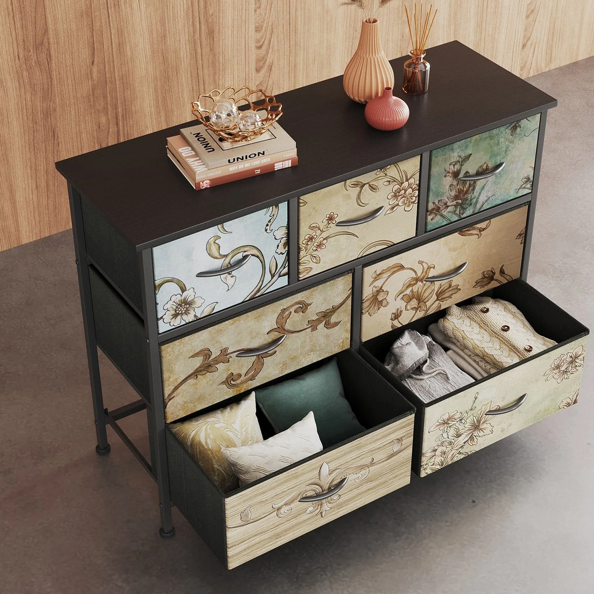 Madilyn 7 Drawers Lowboy - Black + Mix - Image 5