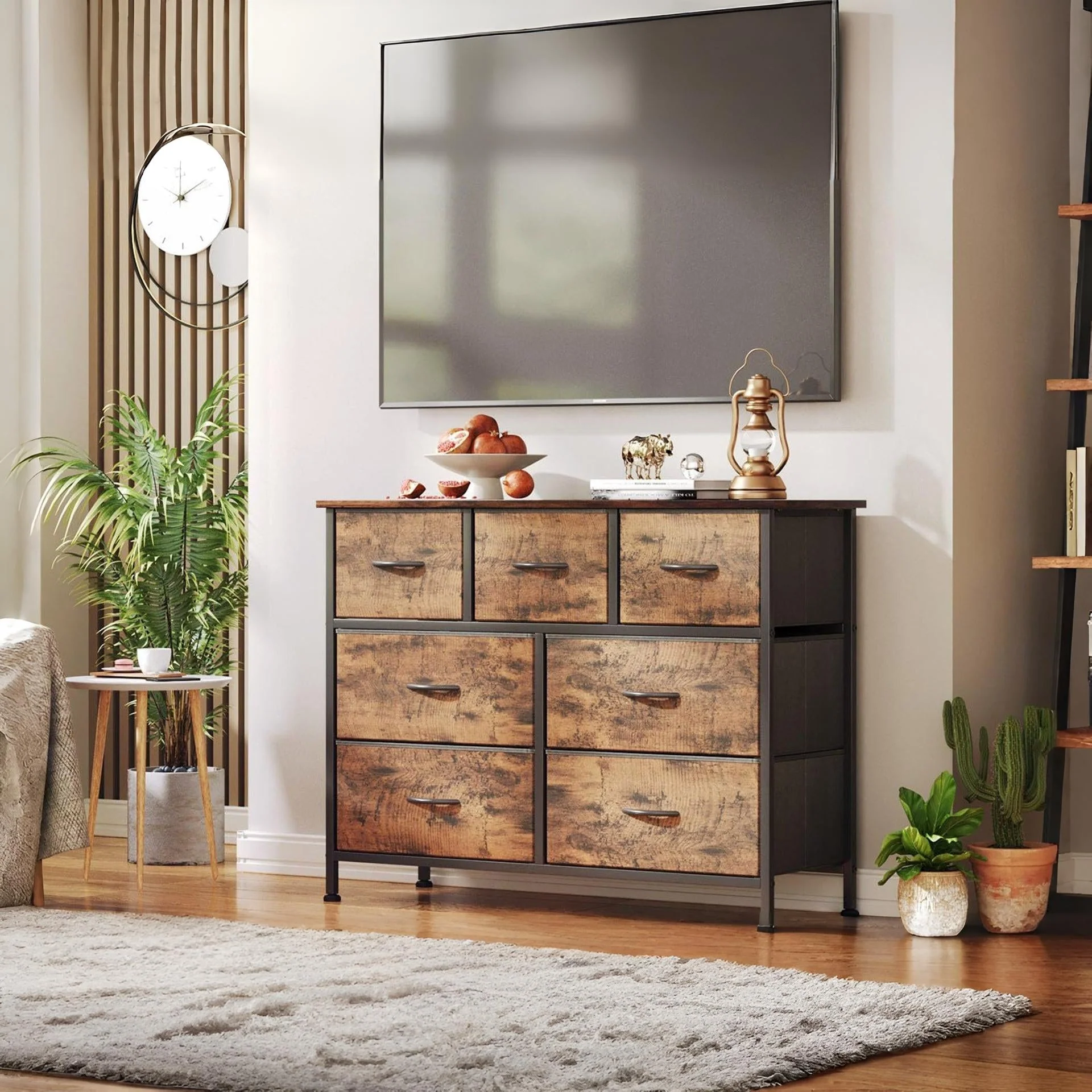 Madilyn 7 Drawers Lowboy - Rustic Brown - Image 3