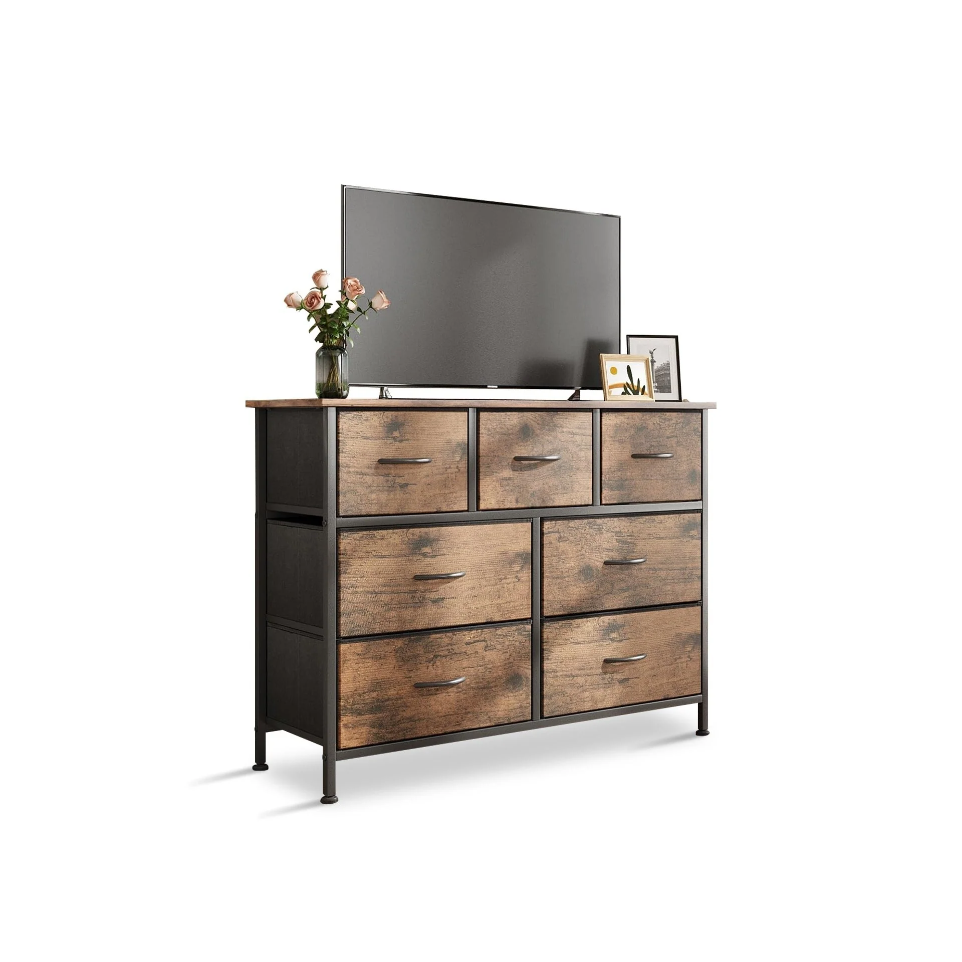 Madilyn 7 Drawers Lowboy - Rustic Brown - Image 4
