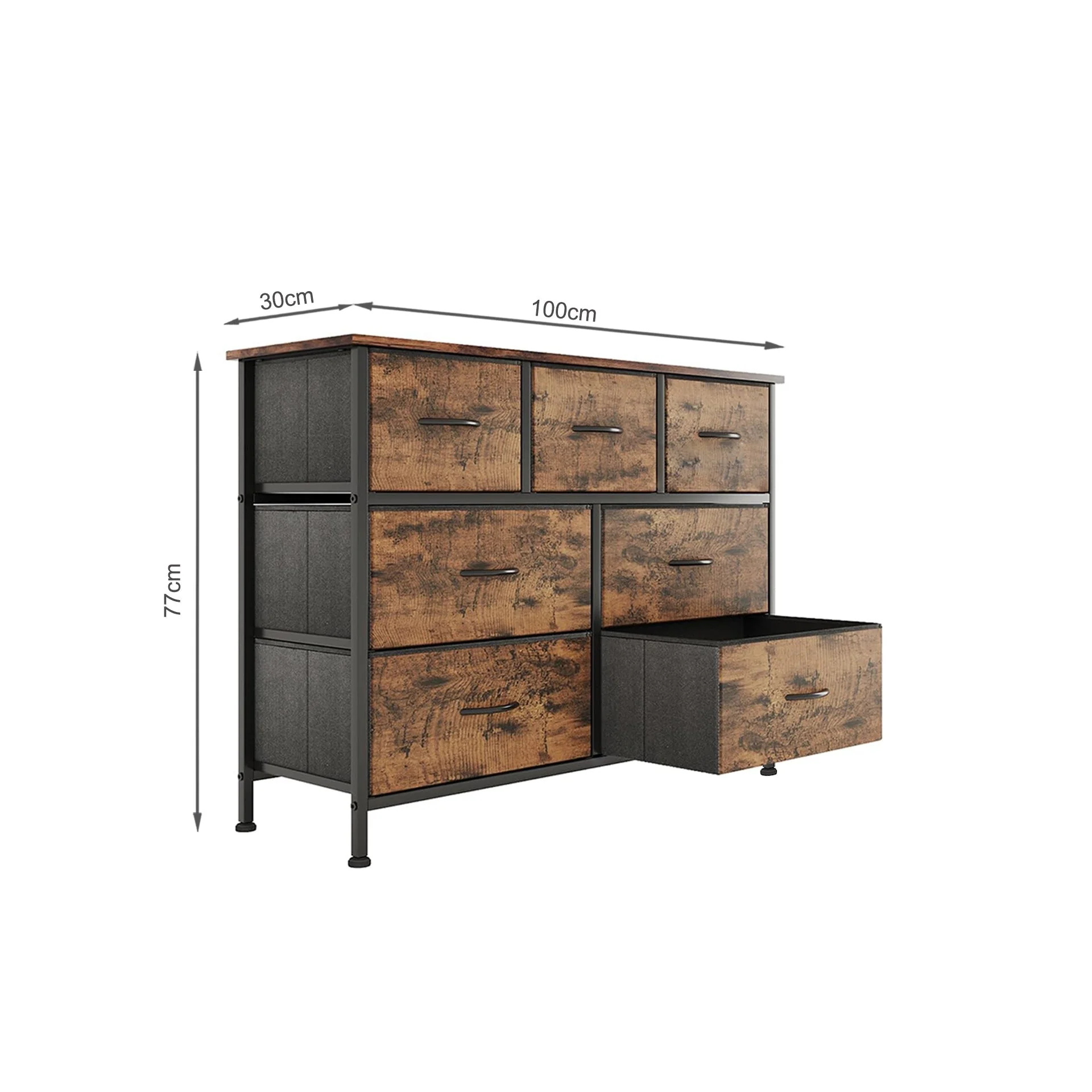 Madilyn 7 Drawers Lowboy - Rustic Brown - Image 6