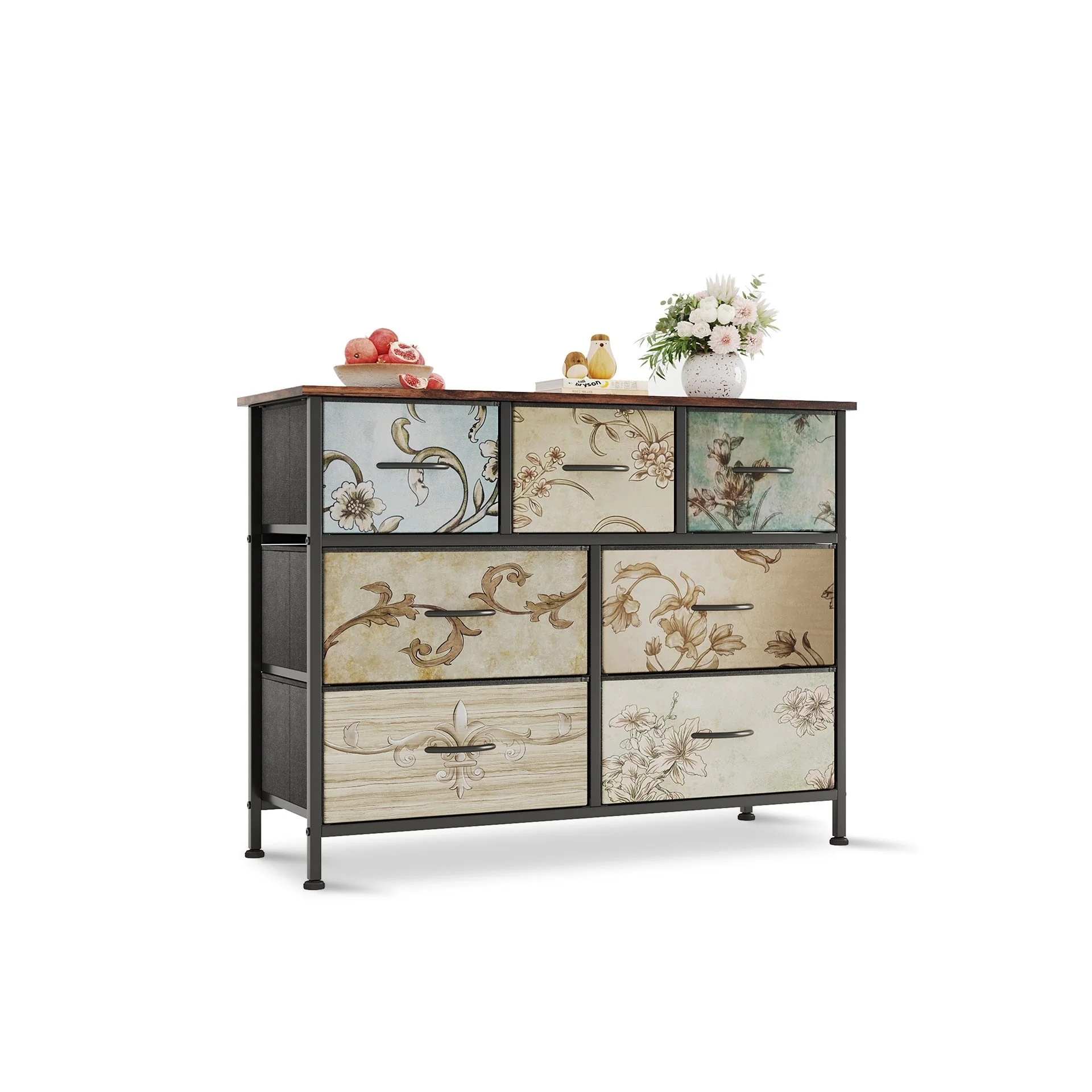 Madilyn 7 Drawers Lowboy - Rustic Brown + Mix - Image 3
