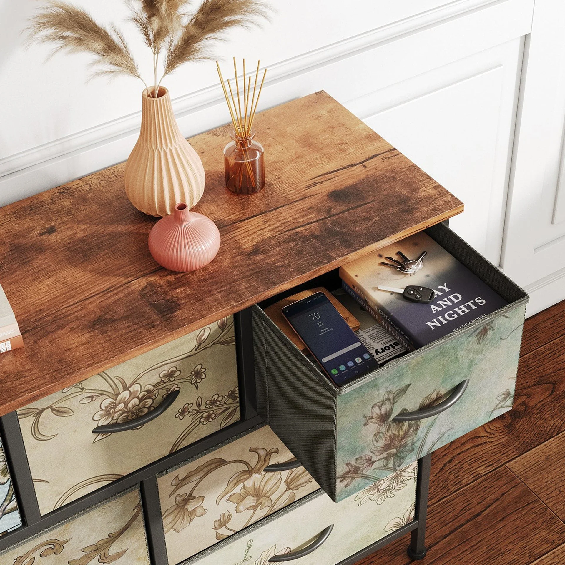 Madilyn 7 Drawers Lowboy - Rustic Brown + Mix - Image 4