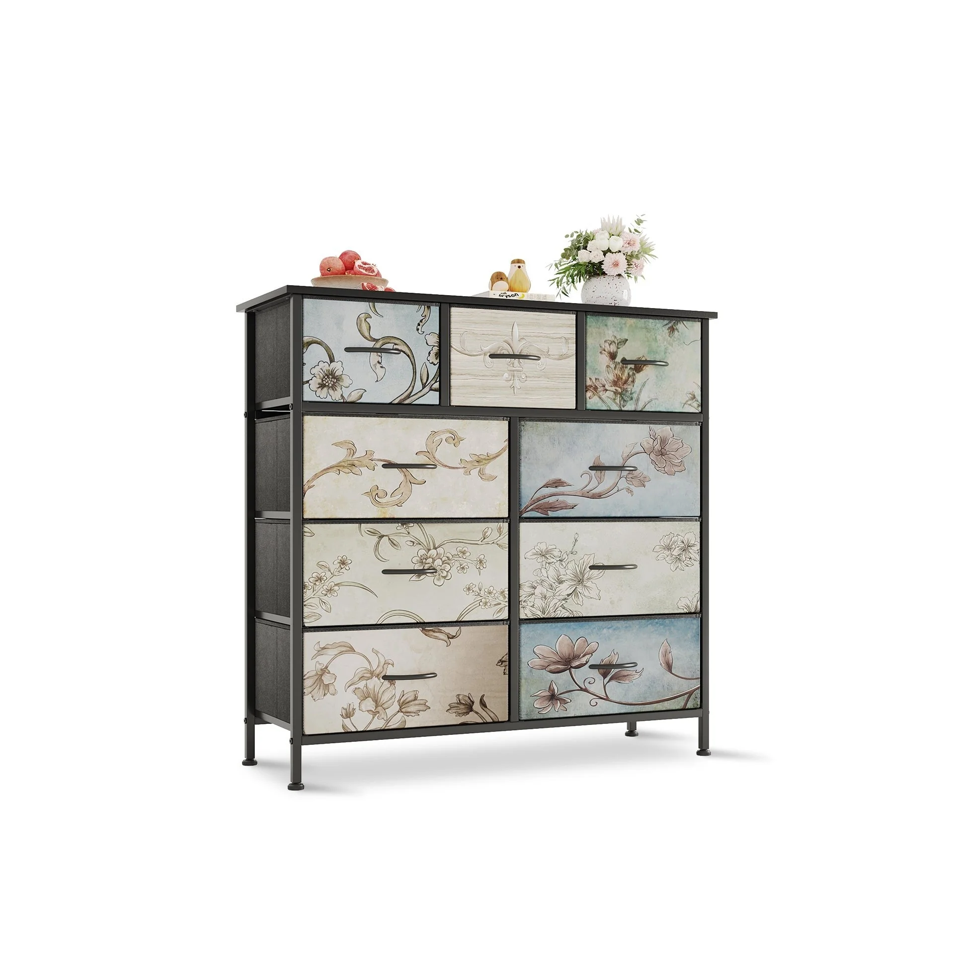 Madilyn 9 Drawers Lowboy - Black + Mix - Image 4