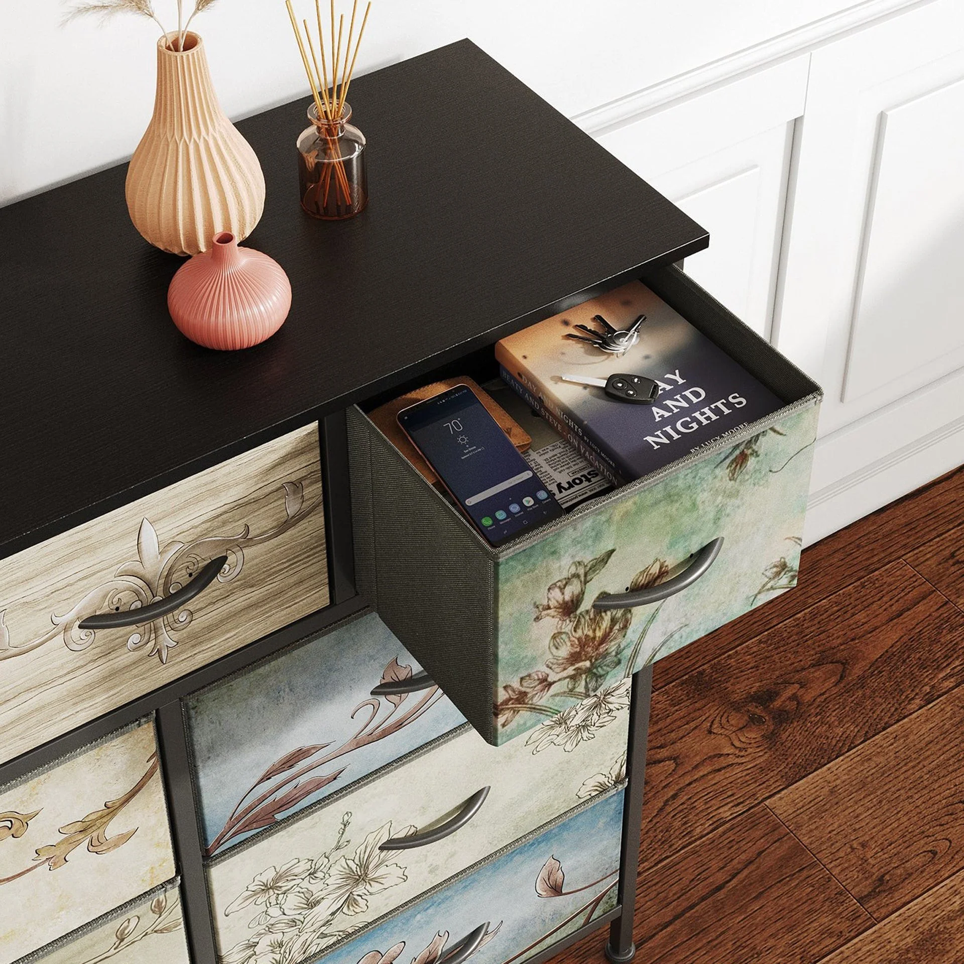 Madilyn 9 Drawers Lowboy - Black + Mix - Image 5