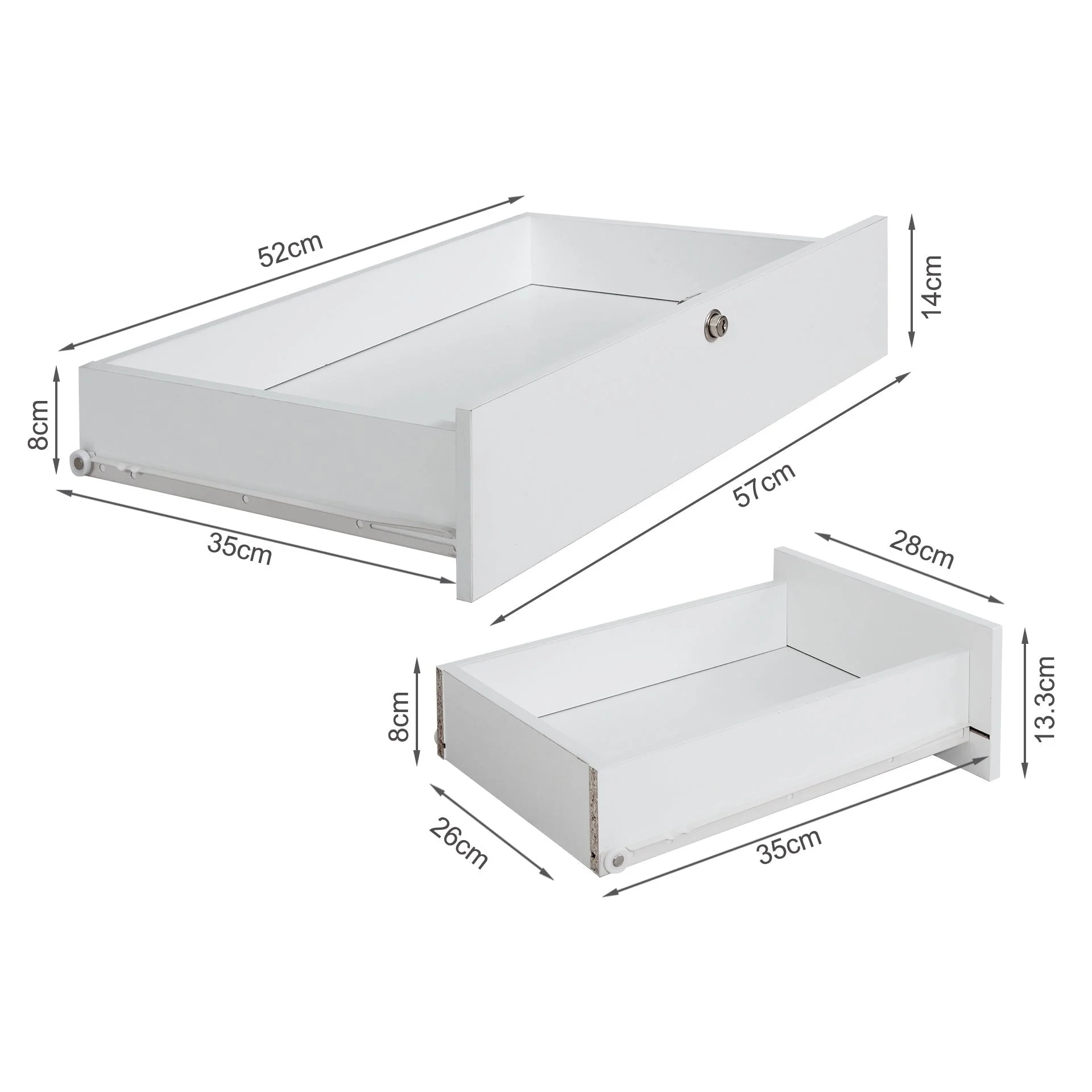 Magnolia Sliding Door Mirror Dressing Table Set 2pcs - White - Image 13