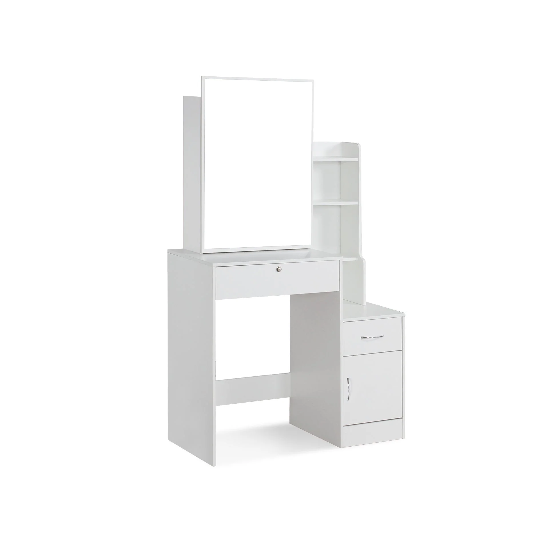 Magnolia Sliding Door Mirror Dressing Table Set 2pcs - White - Image 6