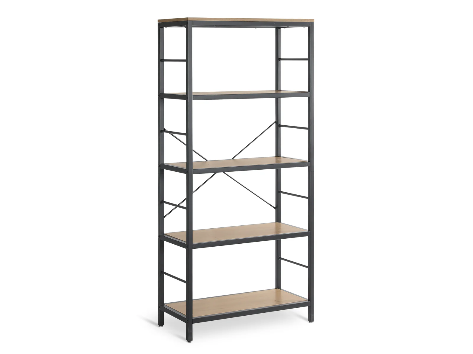 MAINIT 5 Tier Bookshelf - Oak - Image 3