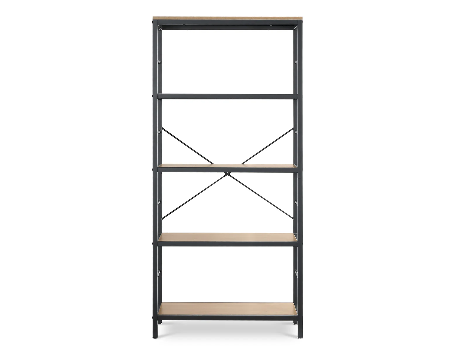 MAINIT 5 Tier Bookshelf - Oak - Image 4