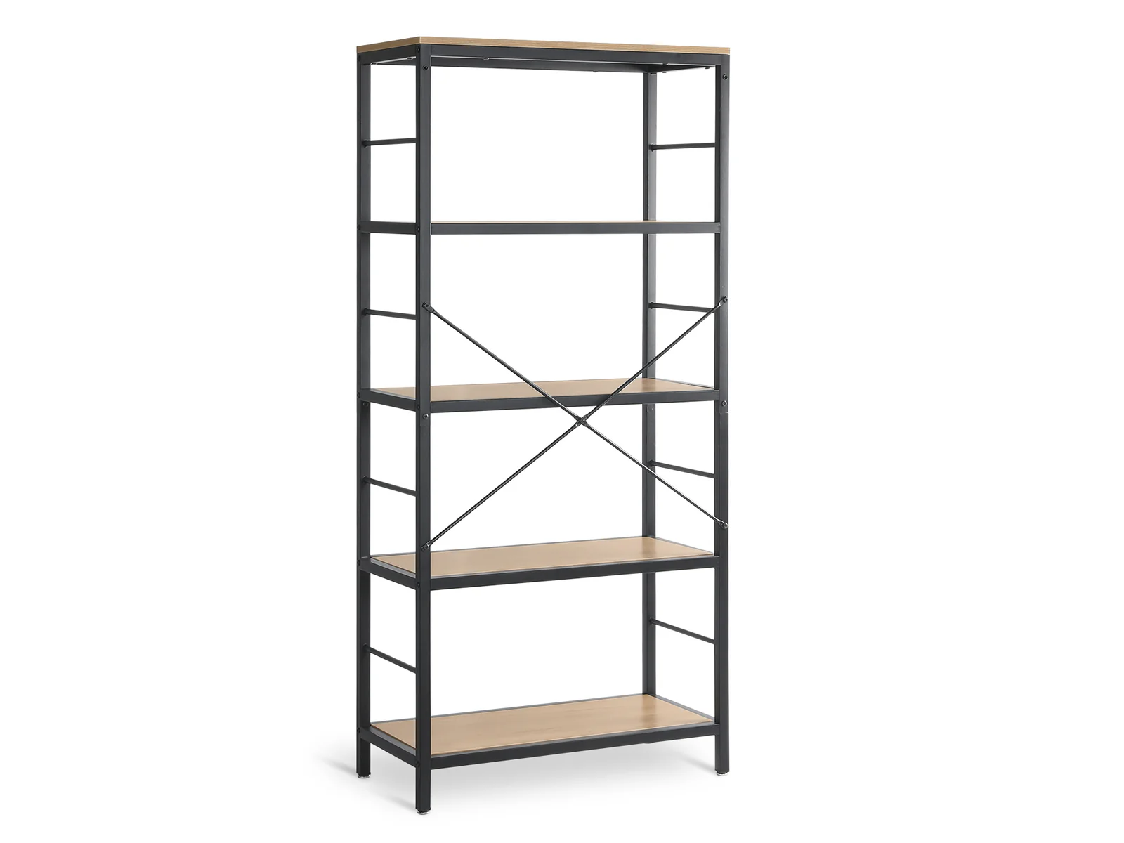 MAINIT 5 Tier Bookshelf - Oak - Image 5