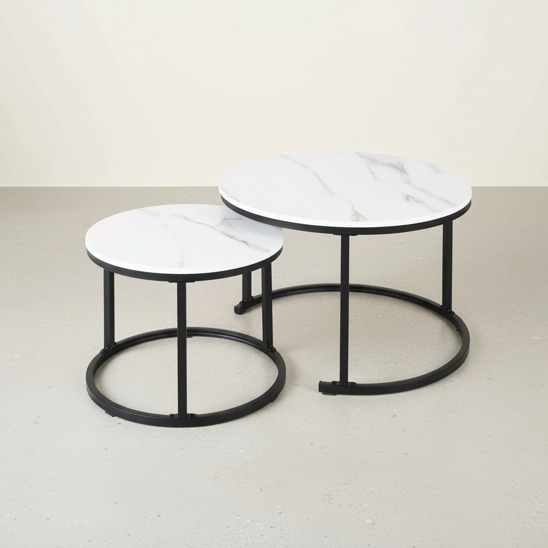 Mainit Nesting Coffee Table - Set of 2 - White + Black - Image 3