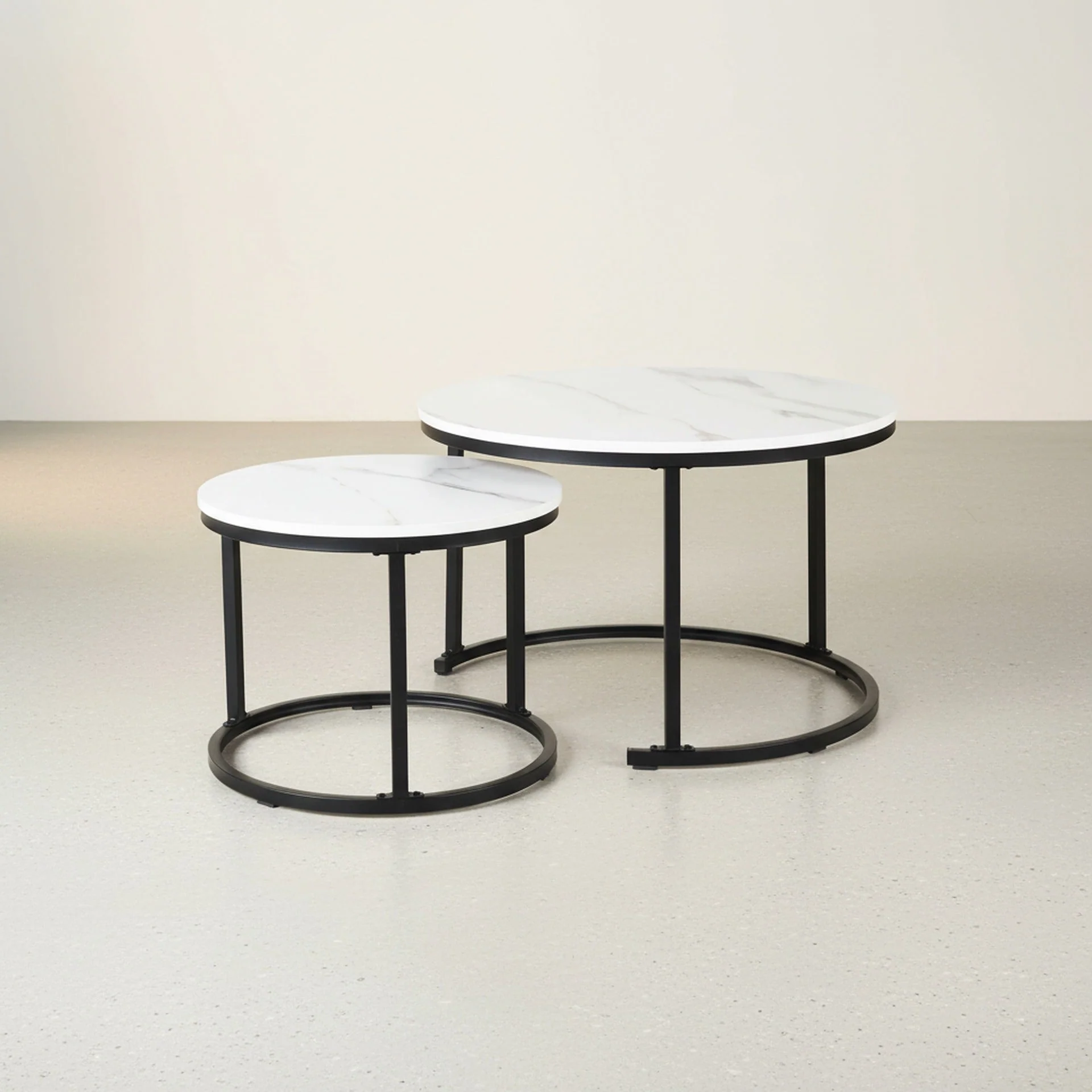 Mainit Nesting Coffee Table - Set of 2 - White + Black - Image 4