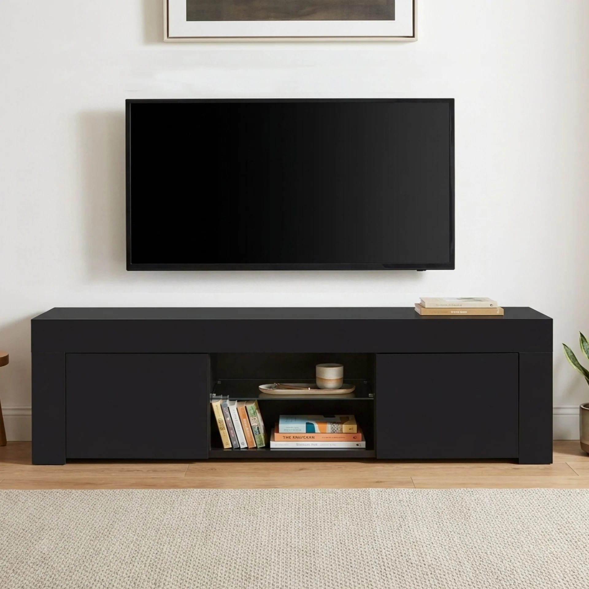 Maize 1.3m LED Entertainment Unit - Black - Image 3