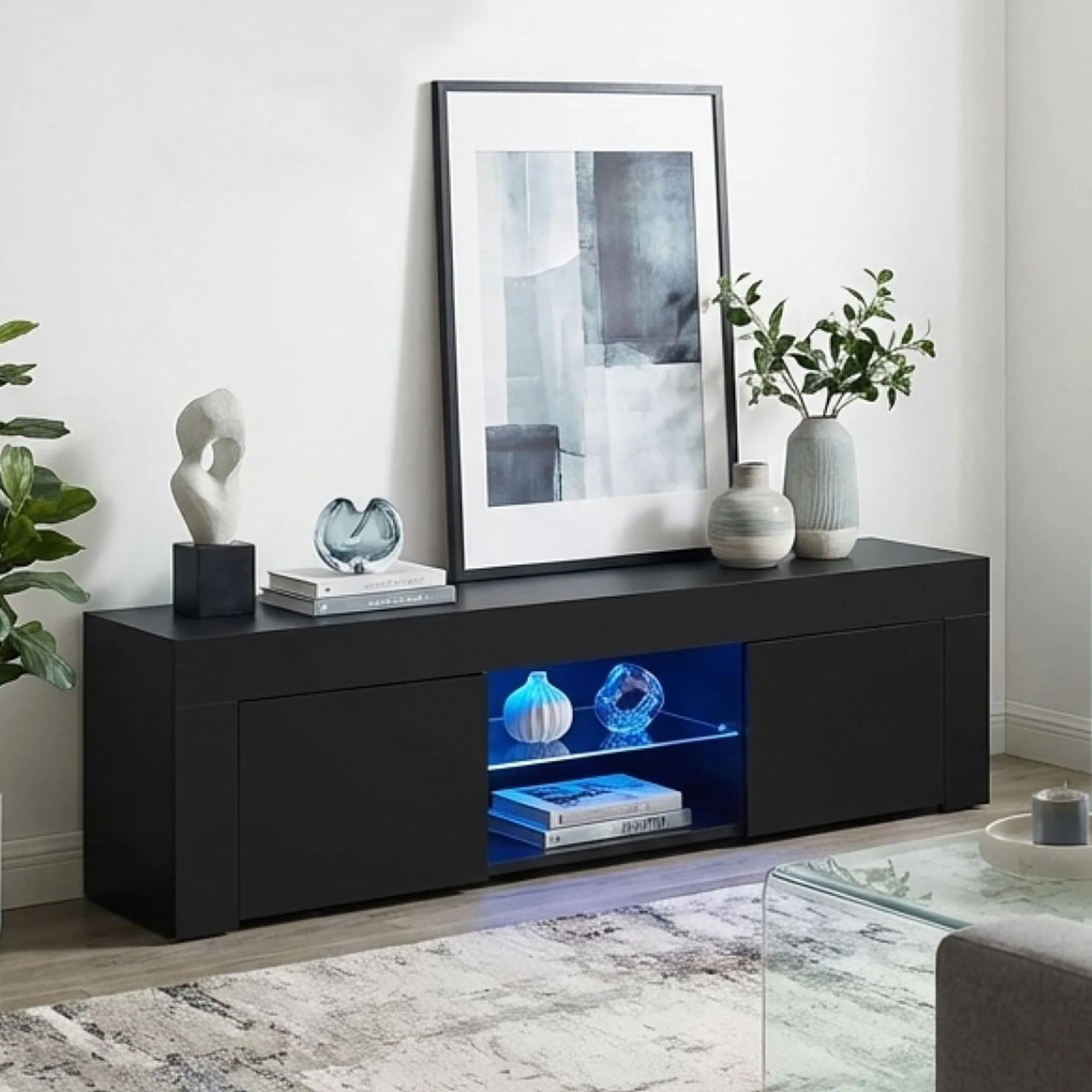 Maize 1.3m LED Entertainment Unit - Black - Image 4