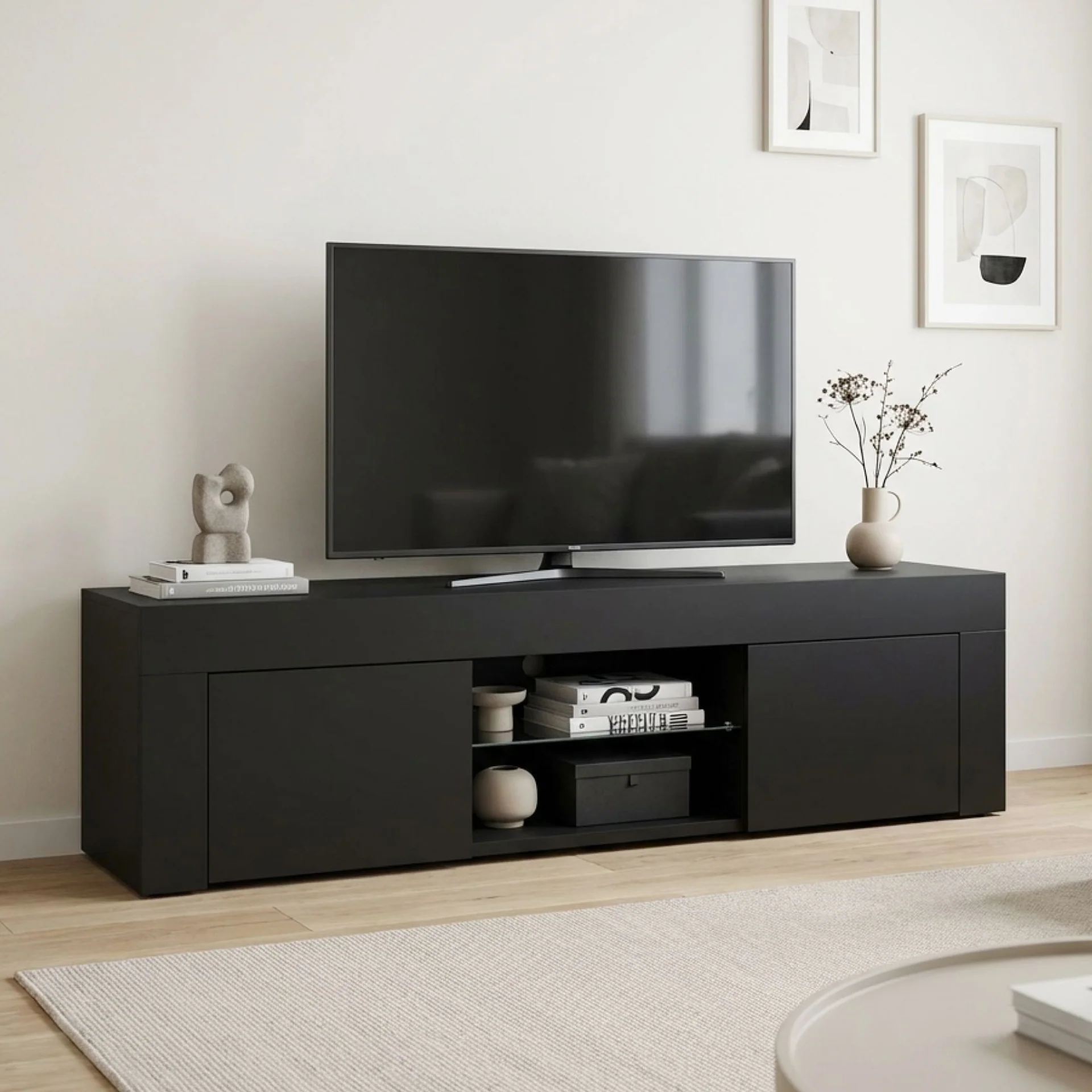 Maize 1.3m LED Entertainment Unit - Black - Image 6