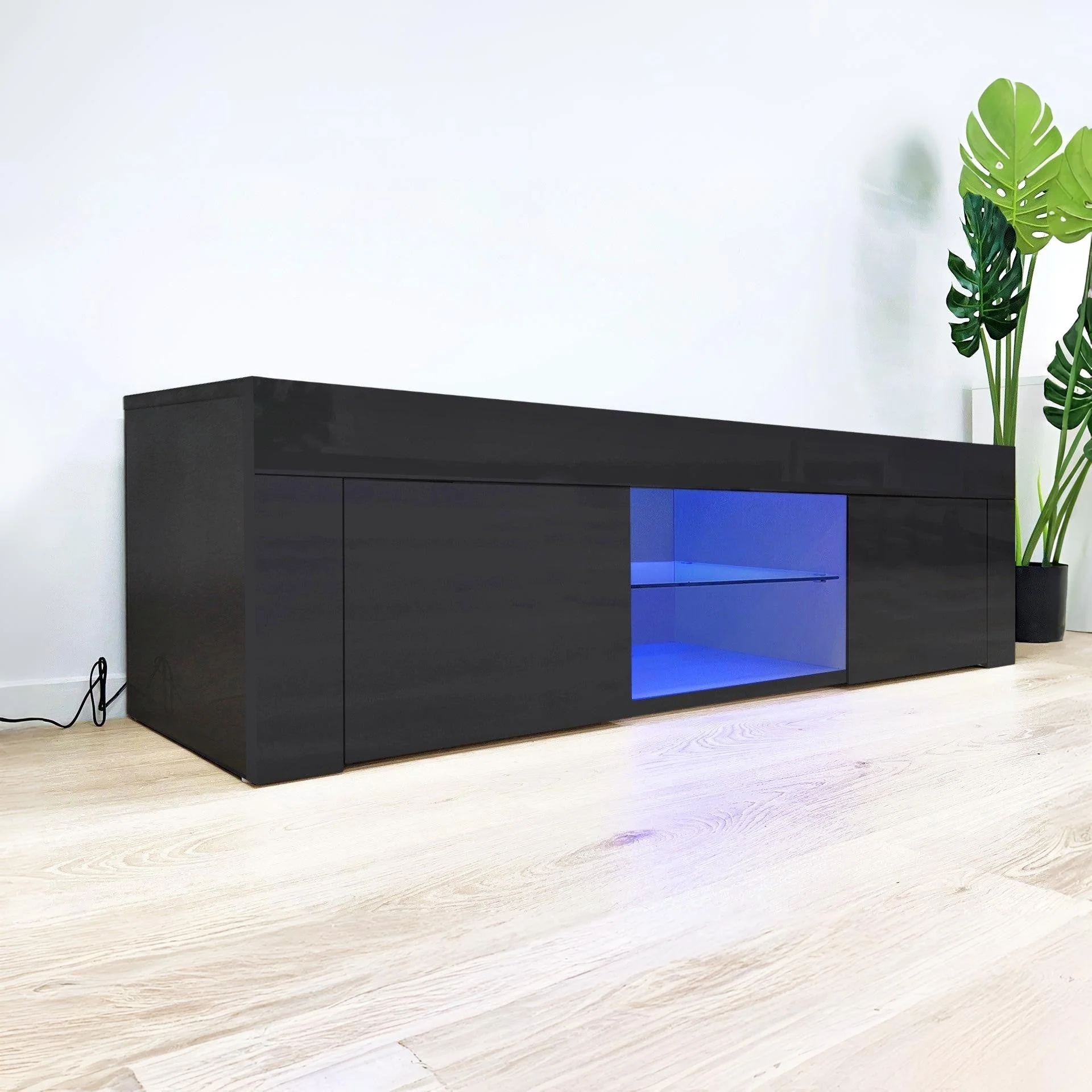 Maize 1.3m LED Entertainment Unit - Black - Image 7
