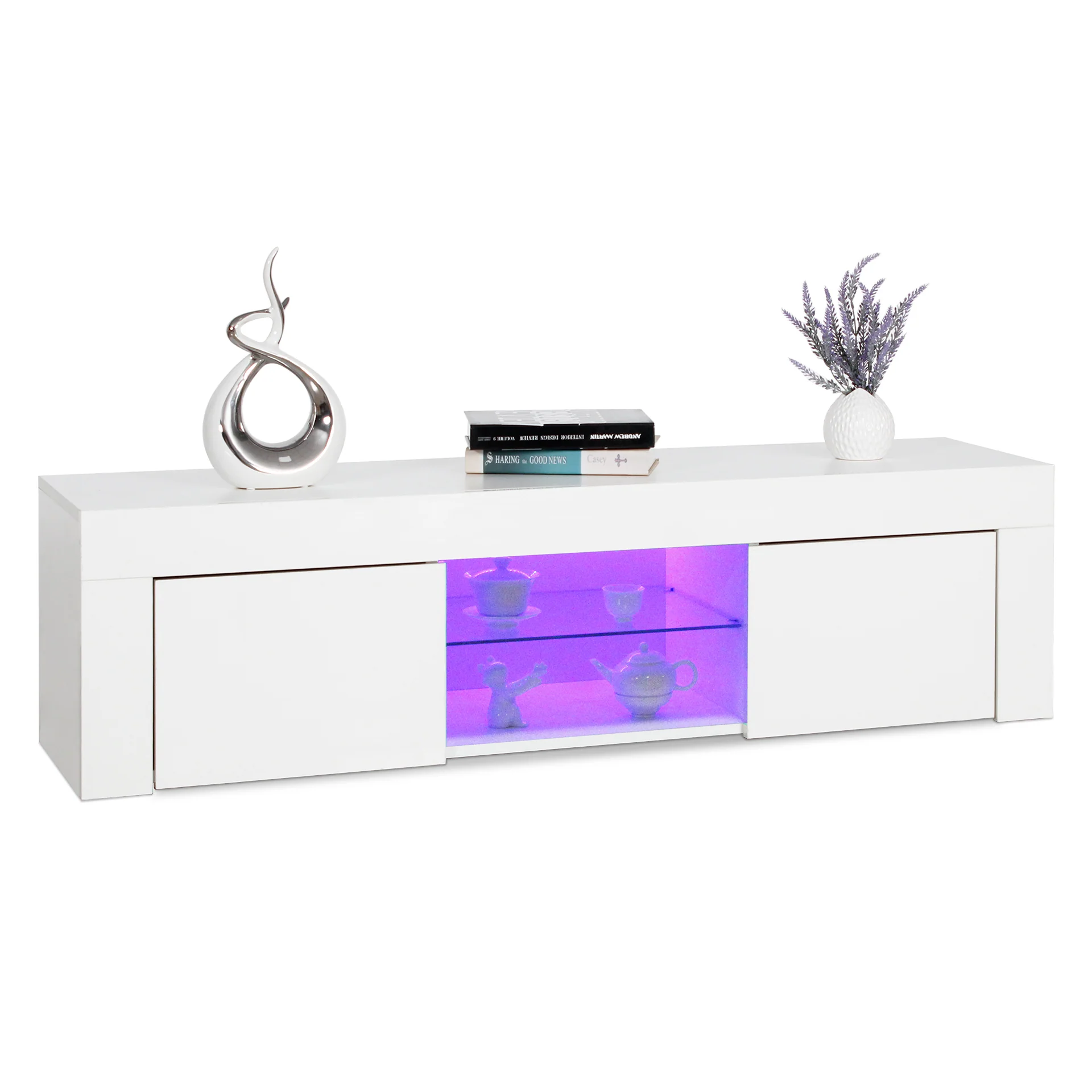 Maize 1.3m LED Entertainment Unit - White - Image 12