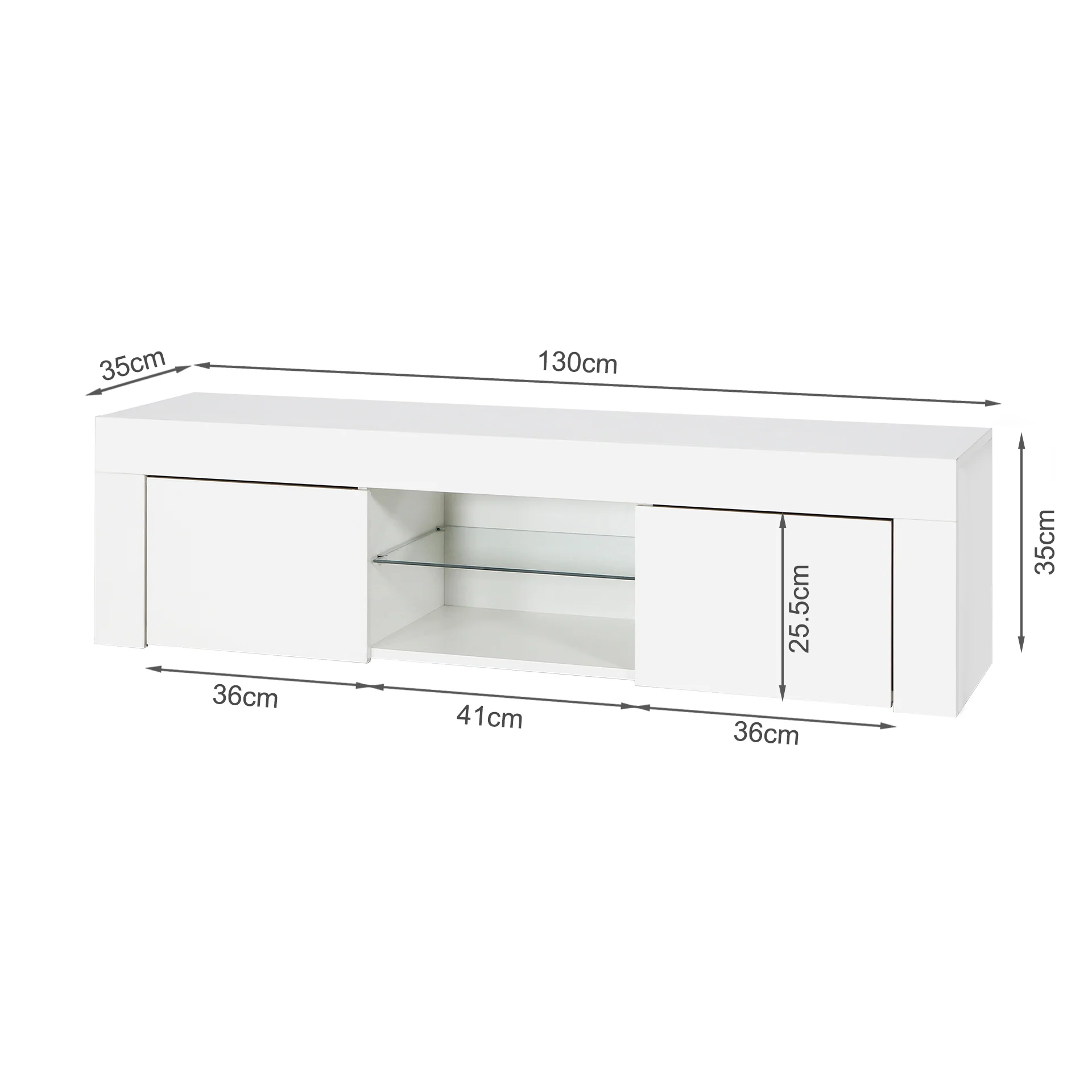 Maize 1.3m LED Entertainment Unit - White - Image 20