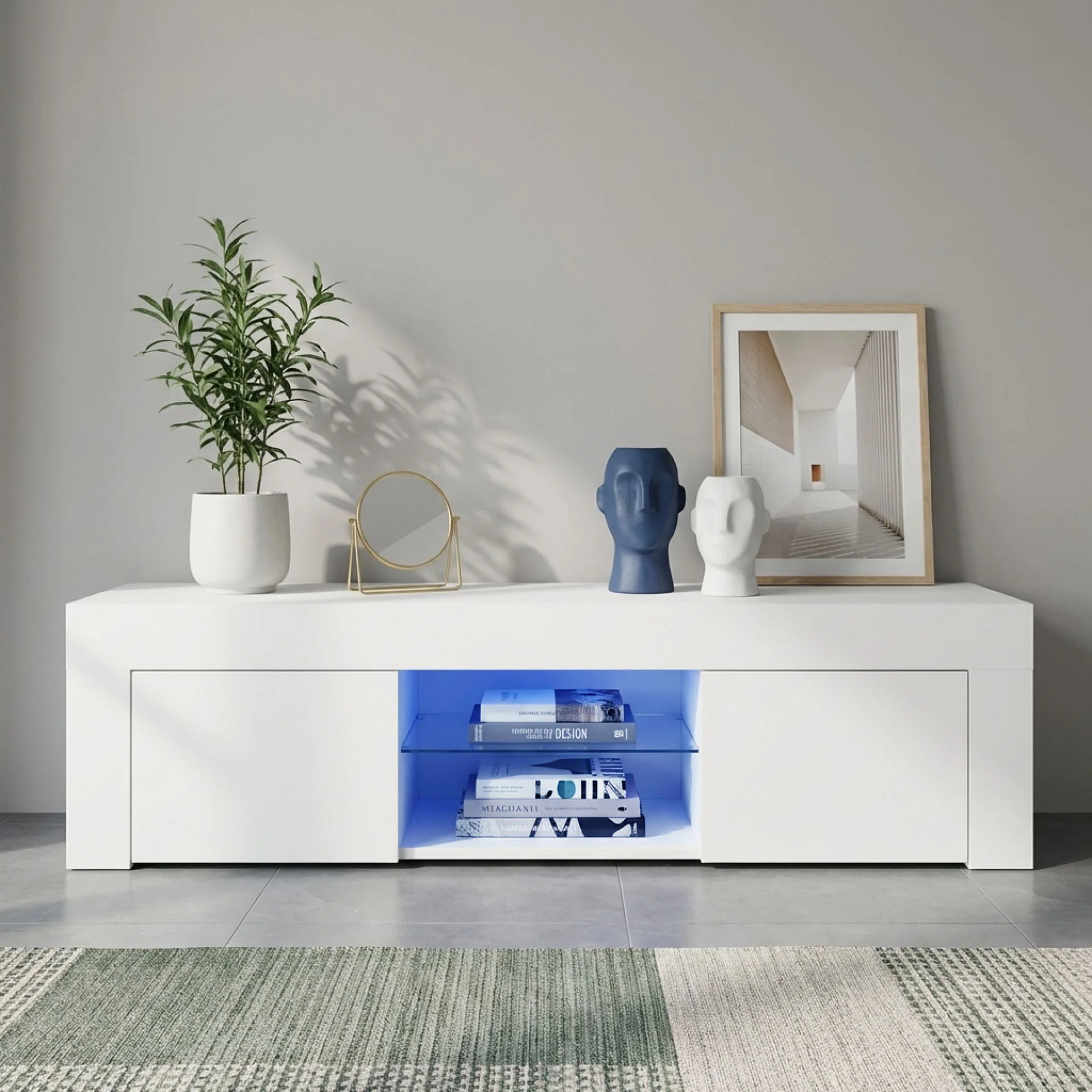 Maize 1.3m LED Entertainment Unit - White - Image 3