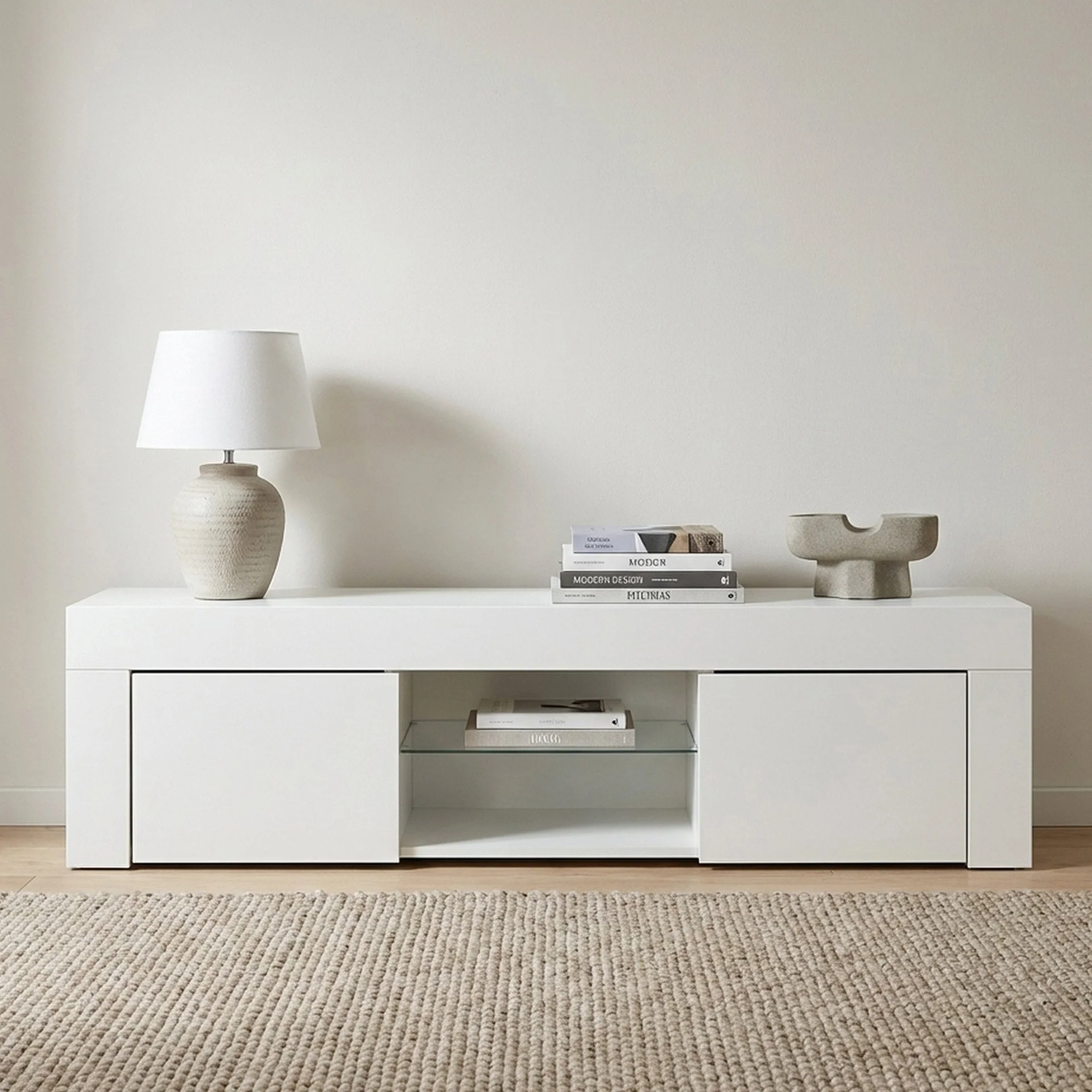 Maize 1.3m LED Entertainment Unit - White - Image 5
