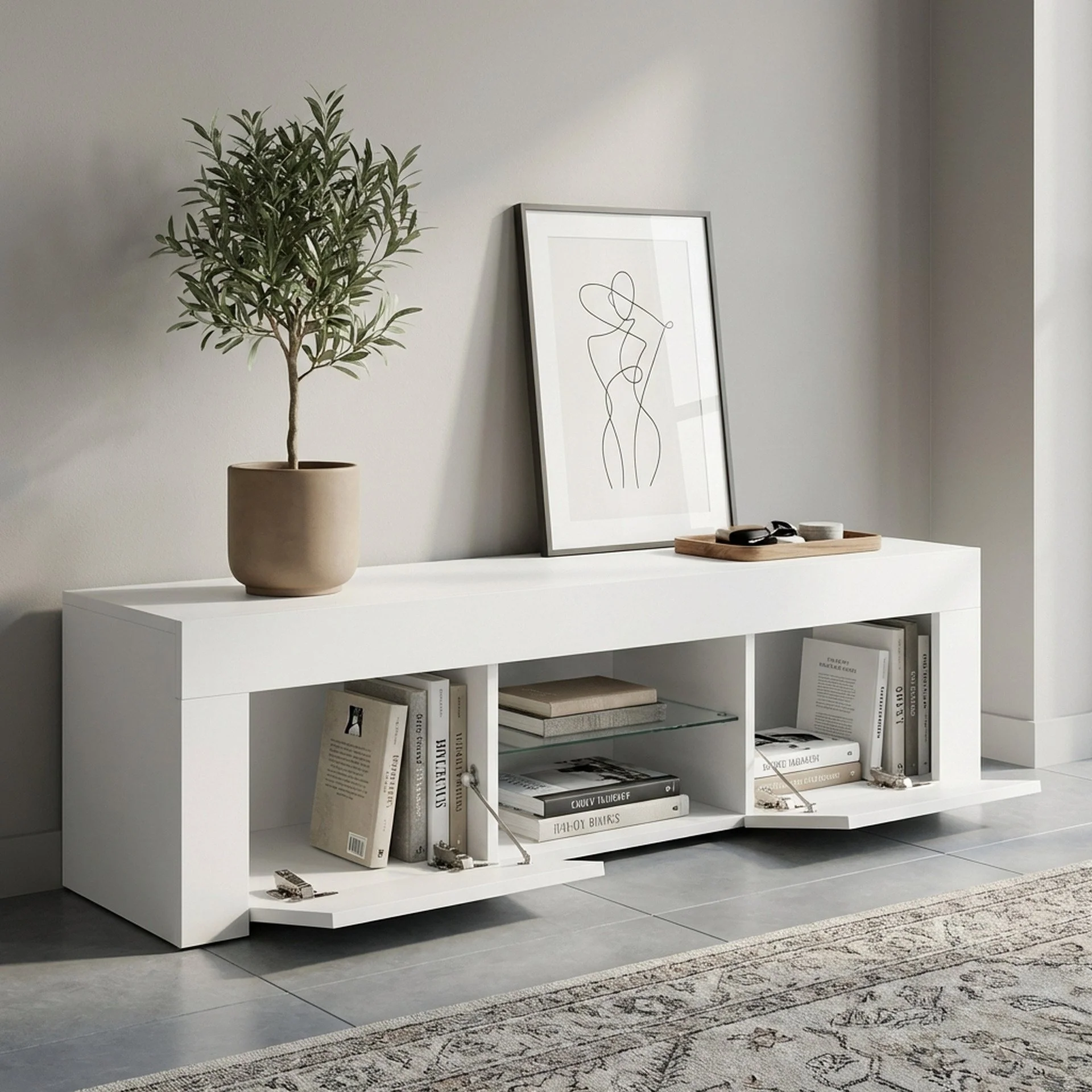 Maize 1.3m LED Entertainment Unit - White - Image 6