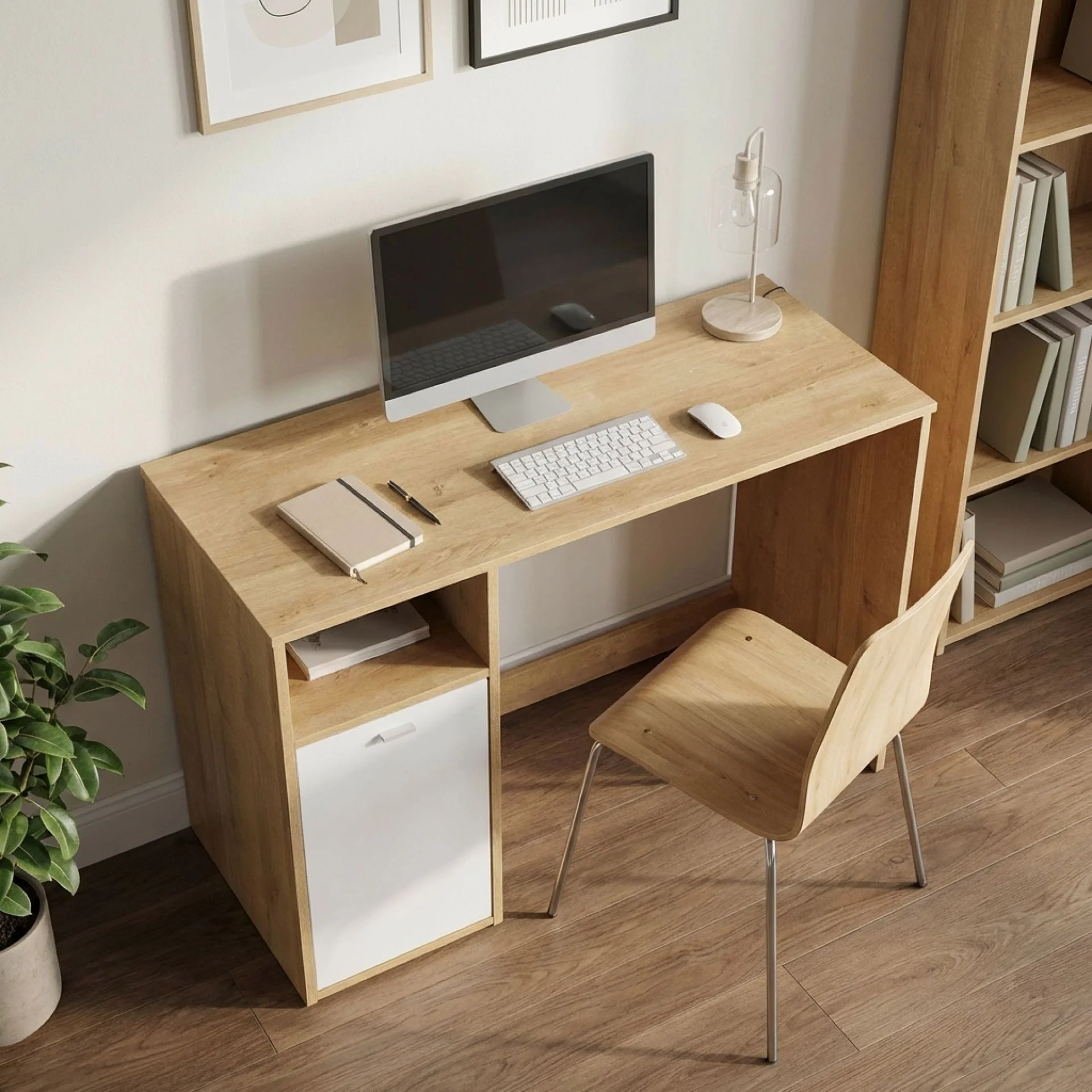 Makalu 100cm Computer Desk - Oak