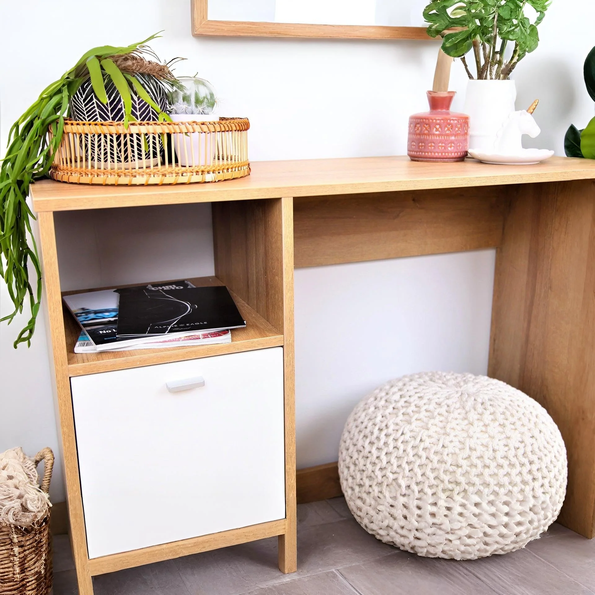 Makalu 100cm Computer Desk - Oak - Image 11