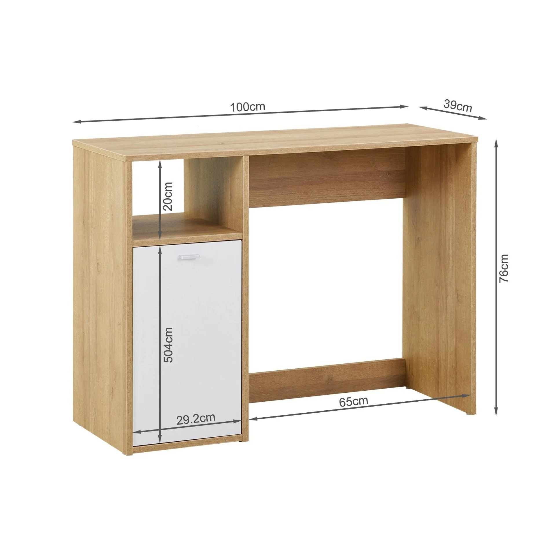 Makalu 100cm Computer Desk - Oak - Image 15