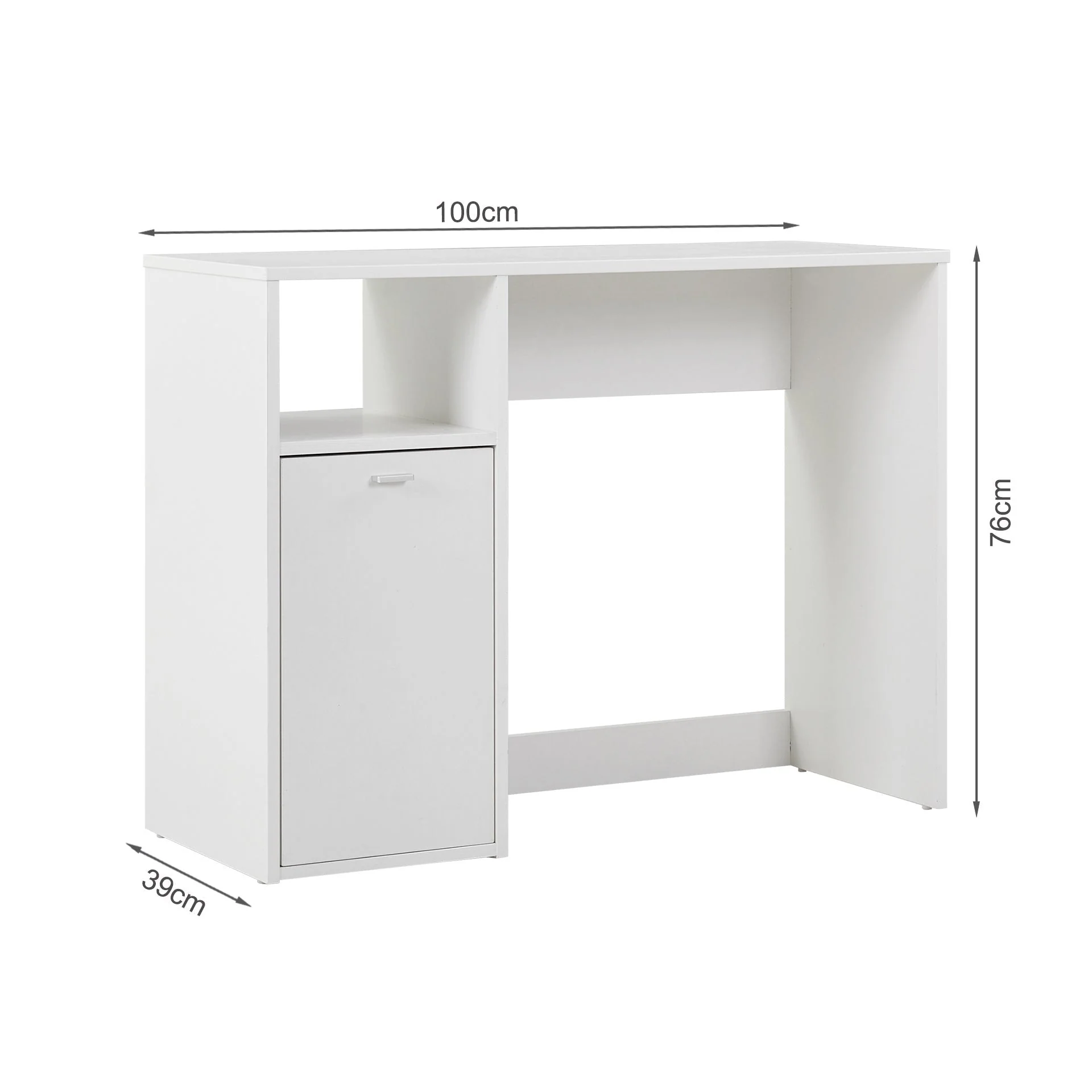 Makalu 100cm Computer Desk - White - Image 13